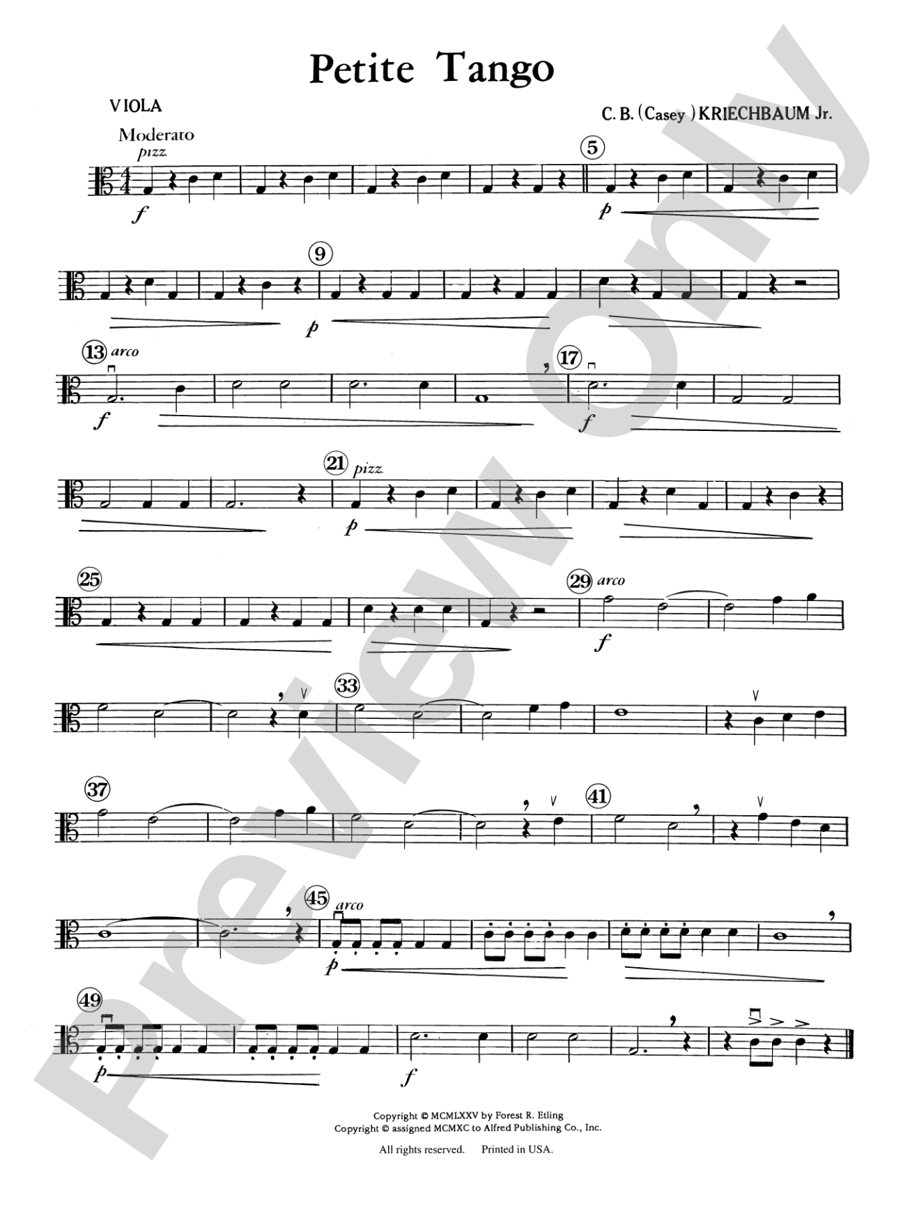 Petite Tango: Viola