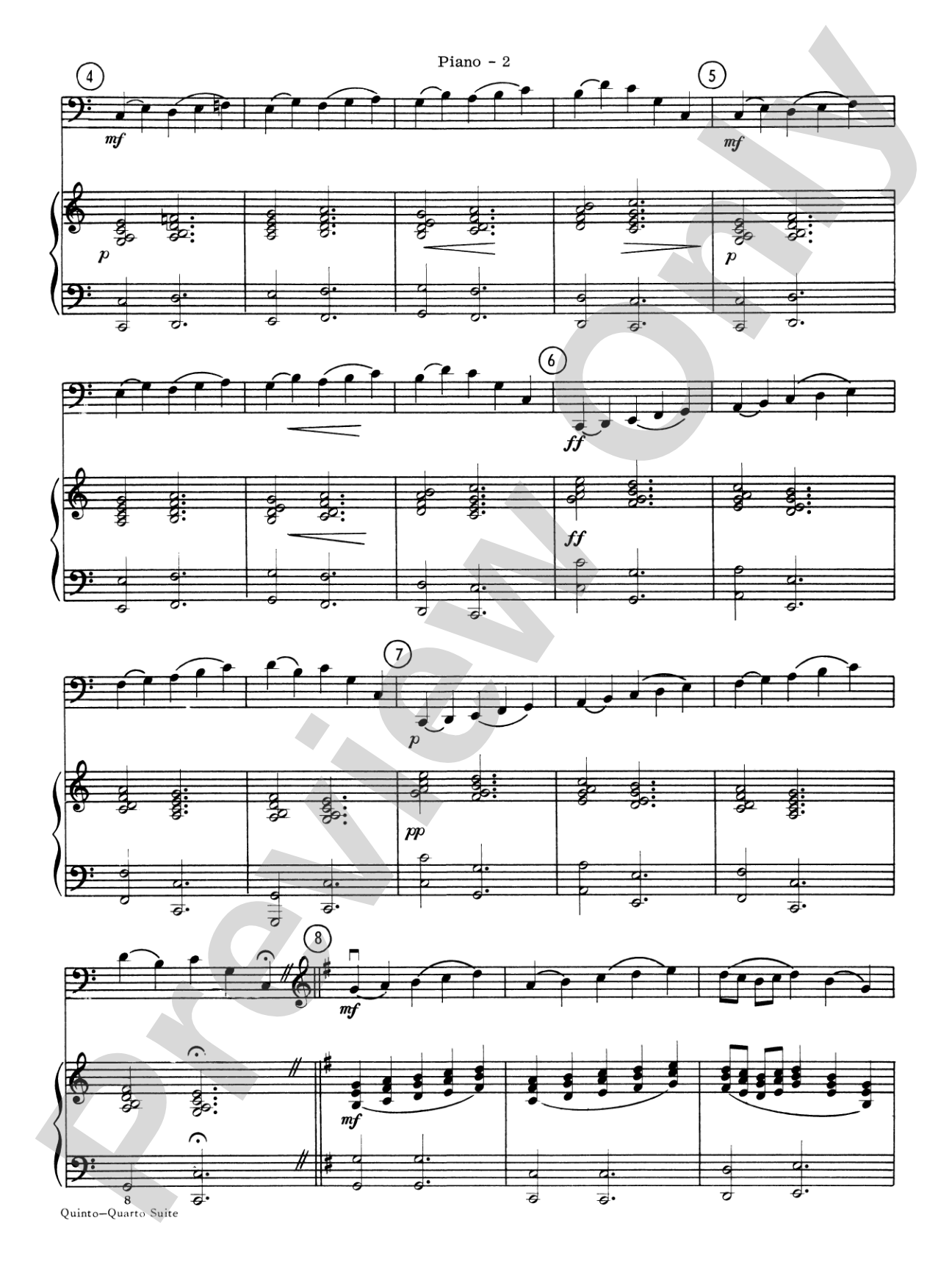 Quinto-Quarto Suite: Piano Accompaniment
