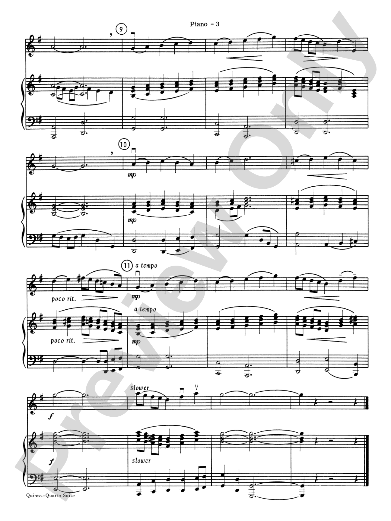 Quinto-Quarto Suite: Piano Accompaniment