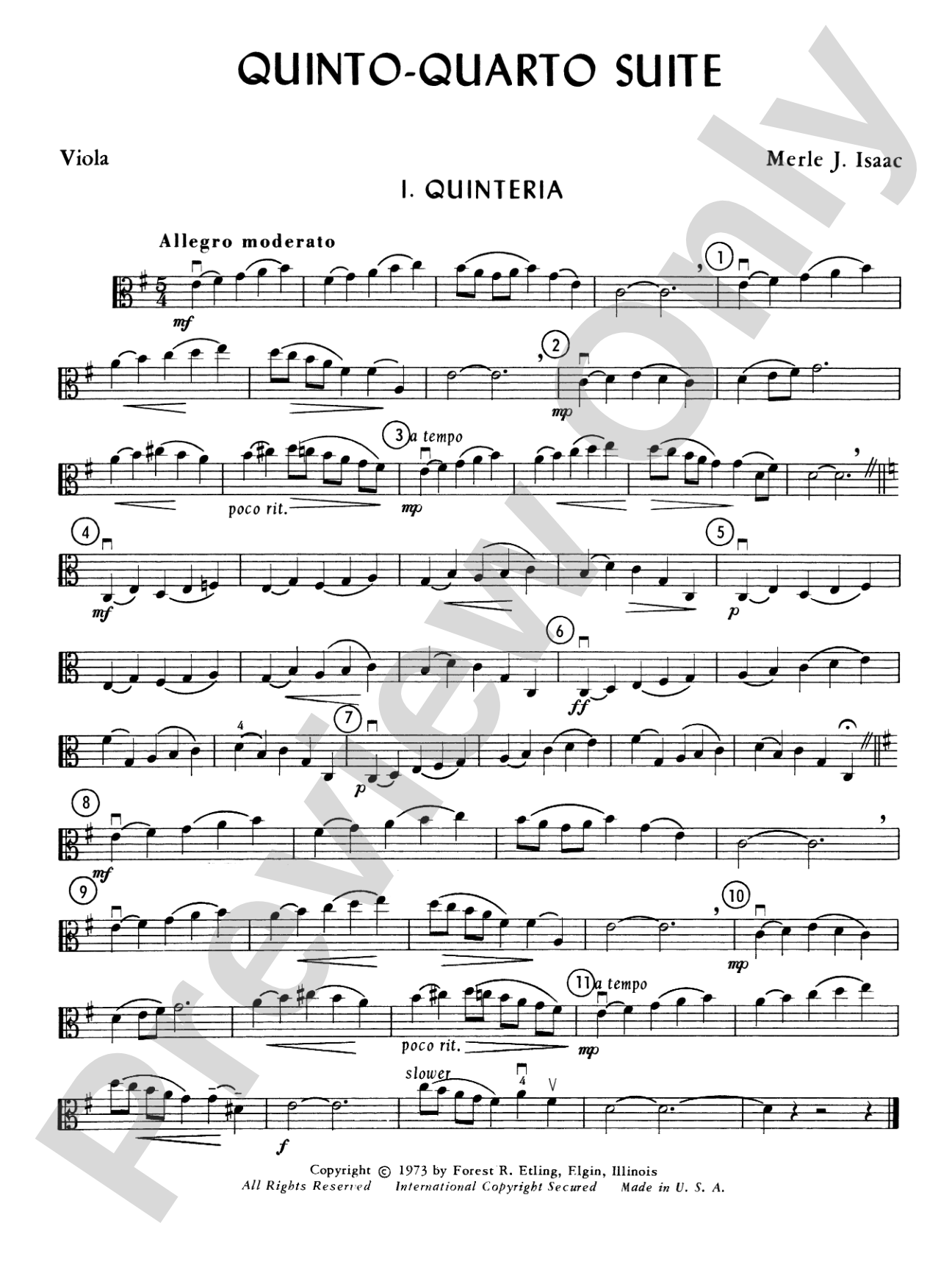 Quinto-Quarto Suite: Viola