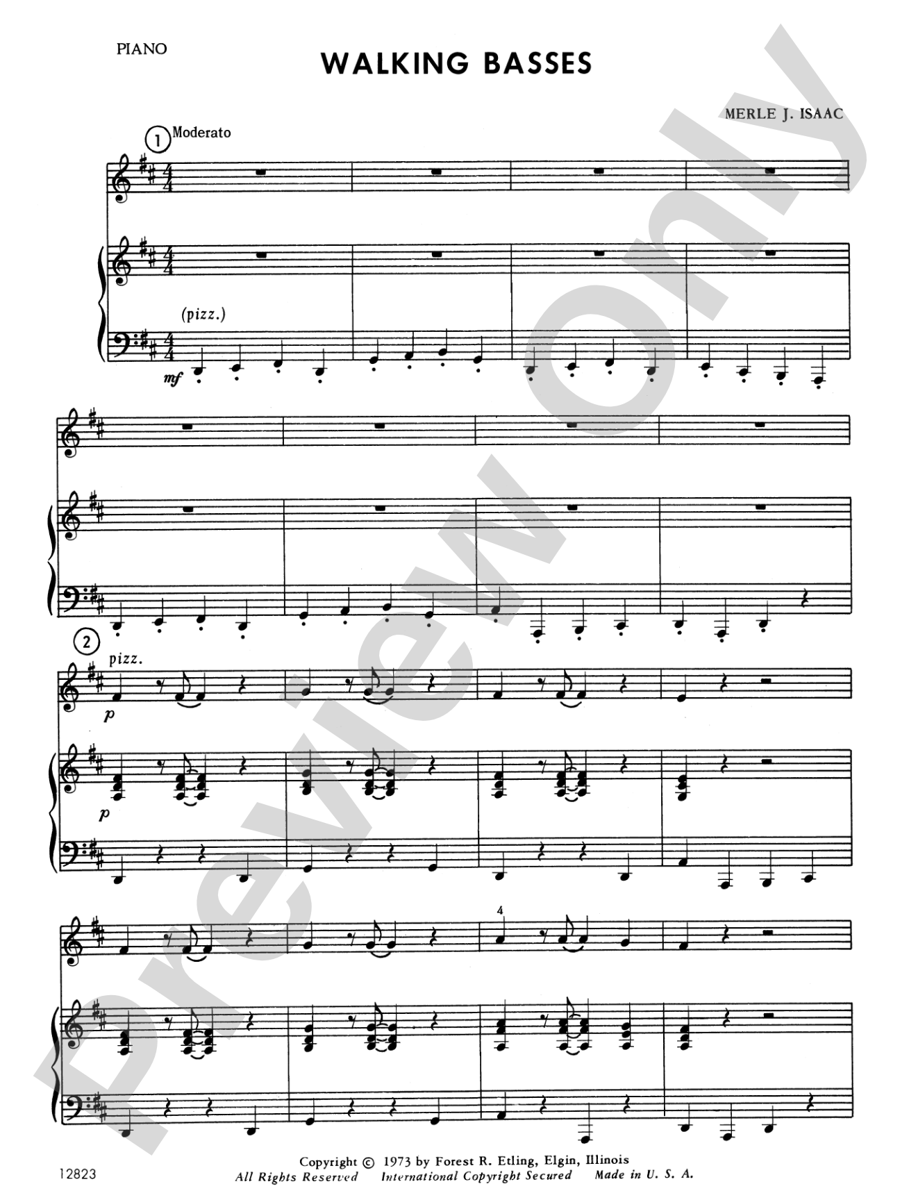 Walking Basses: Piano Accompaniment