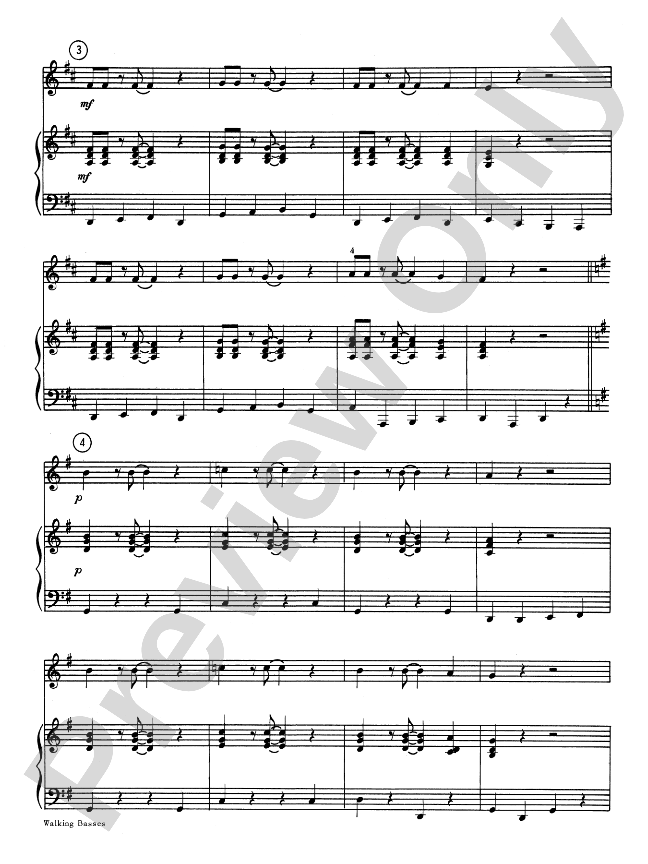 Walking Basses: Piano Accompaniment
