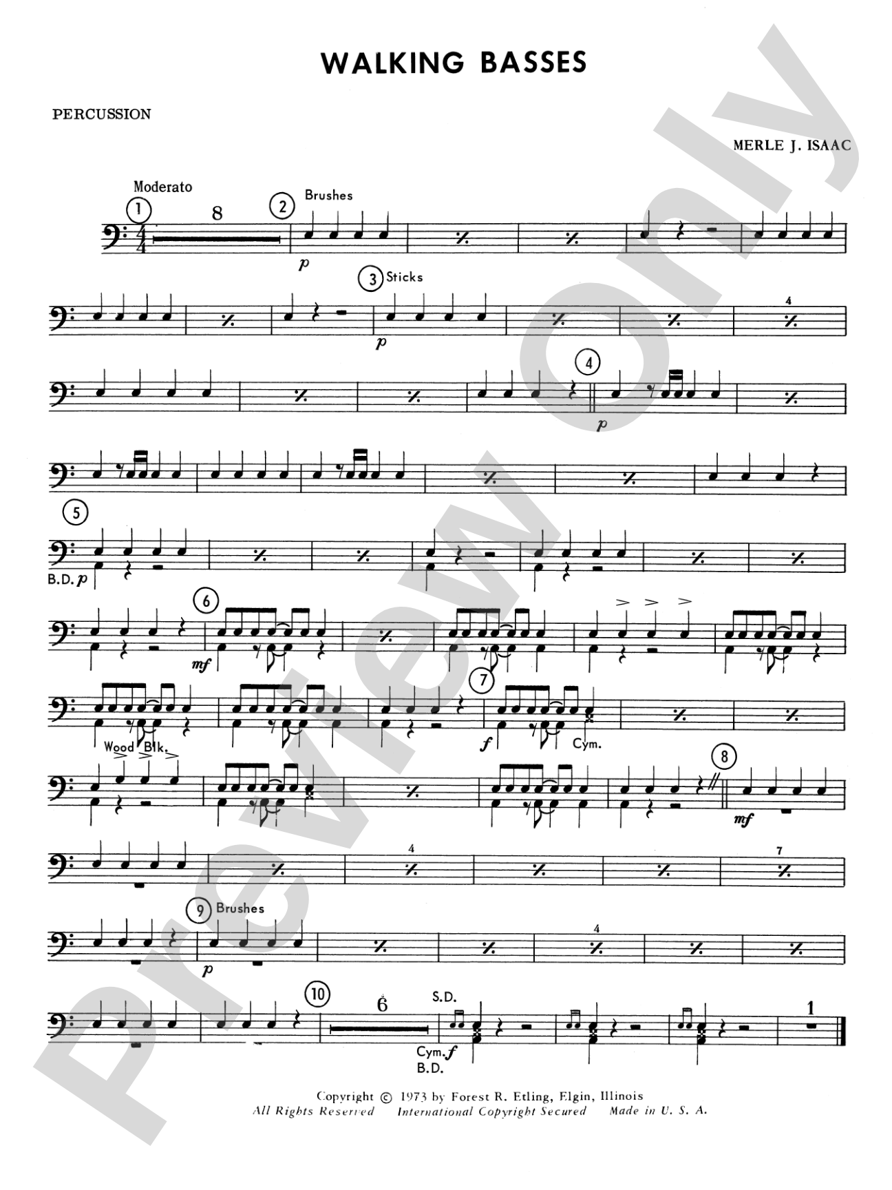 Walking Basses: 1st Percussion