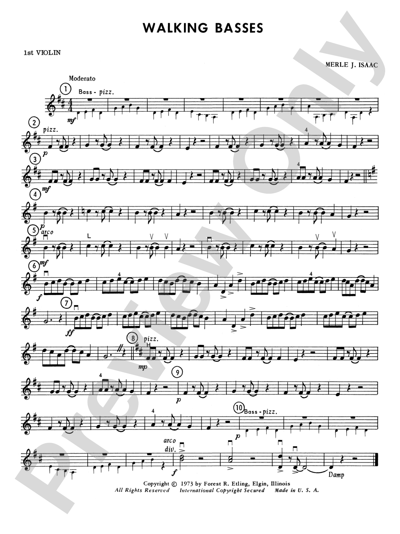 Walking Basses: 1st Violin