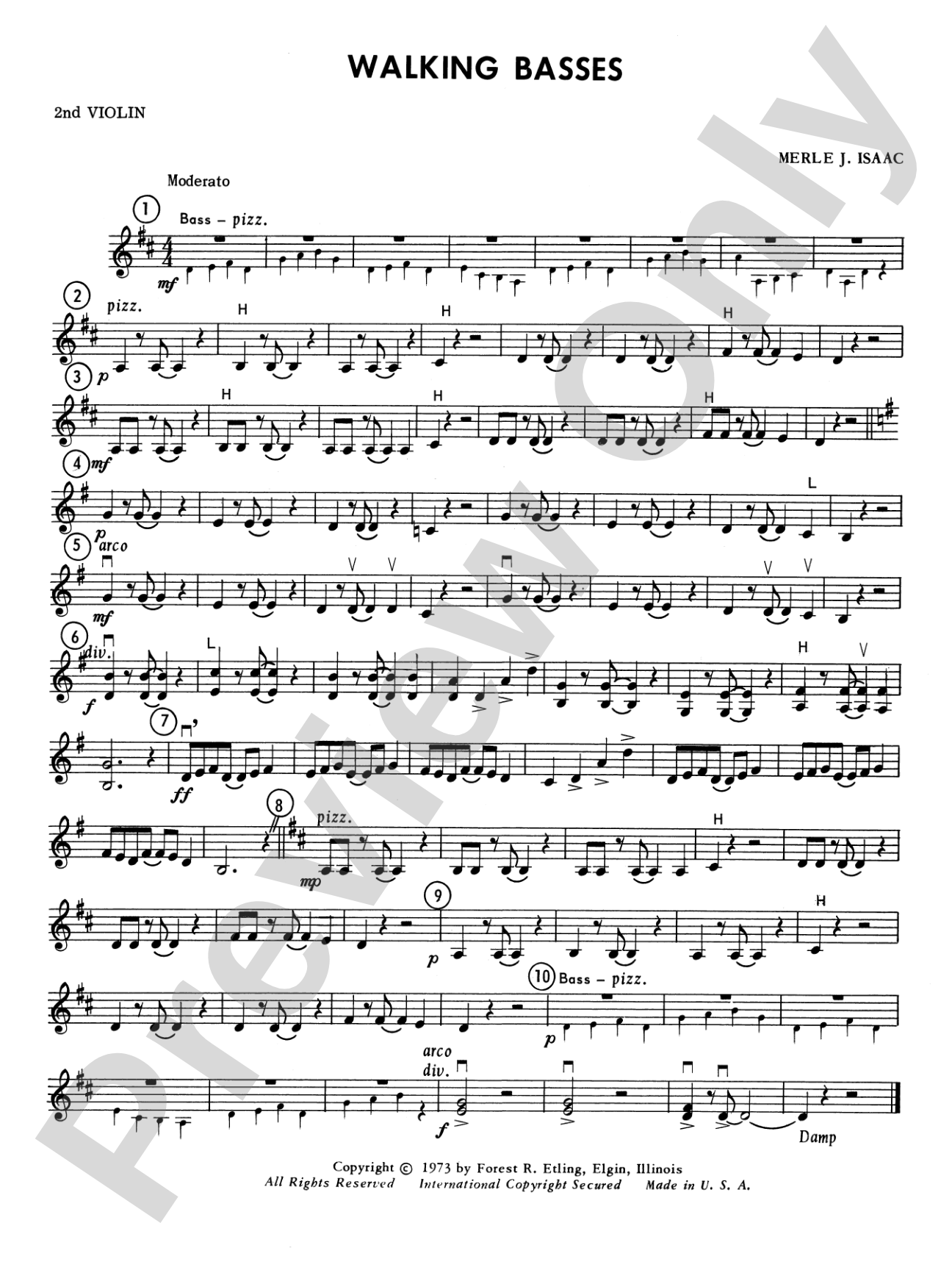 Walking Basses: 2nd Violin