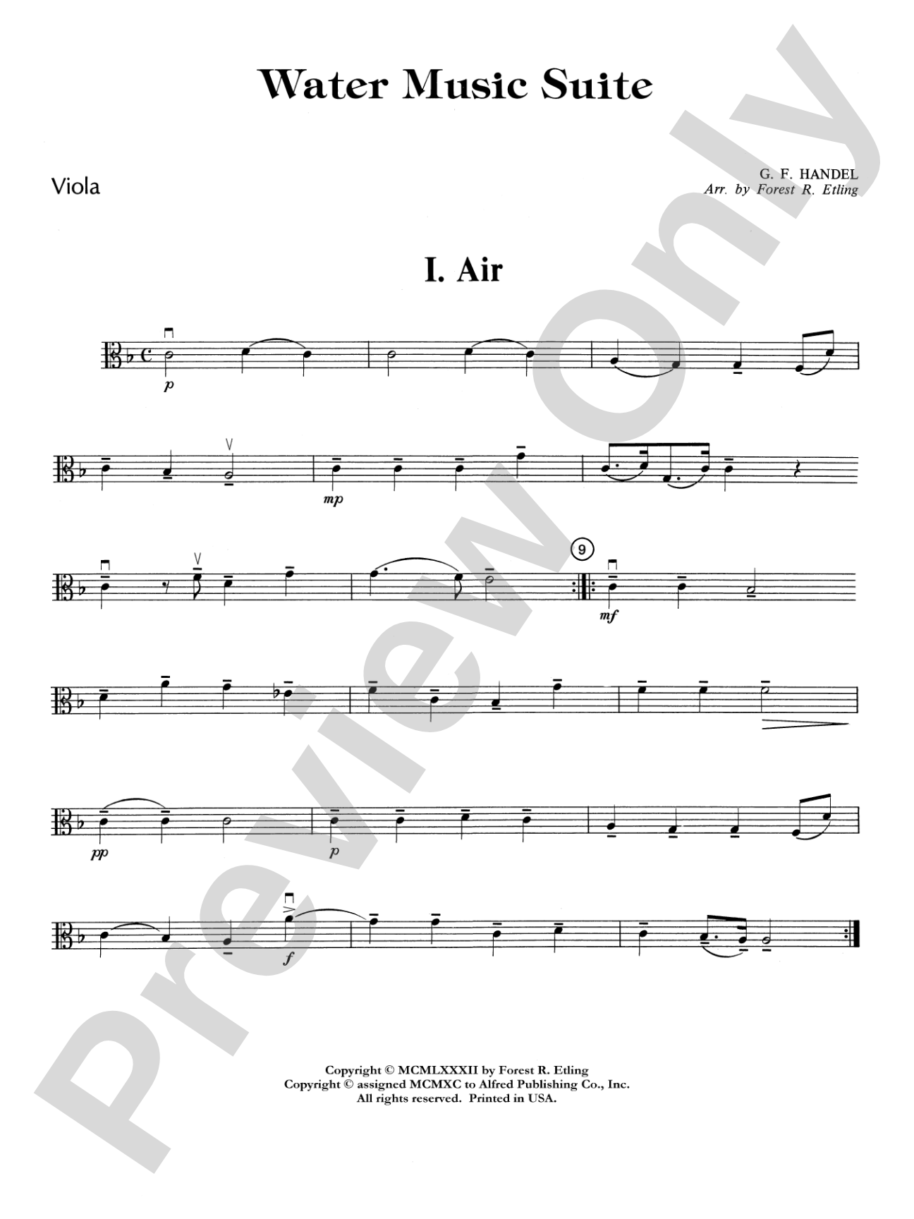 Water Music Suite: Viola
