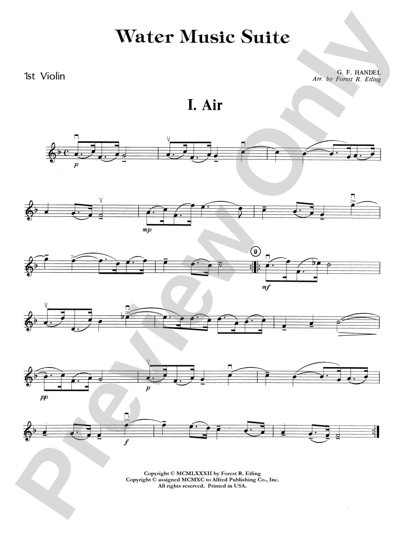 Water Music Suite: 1st Violin