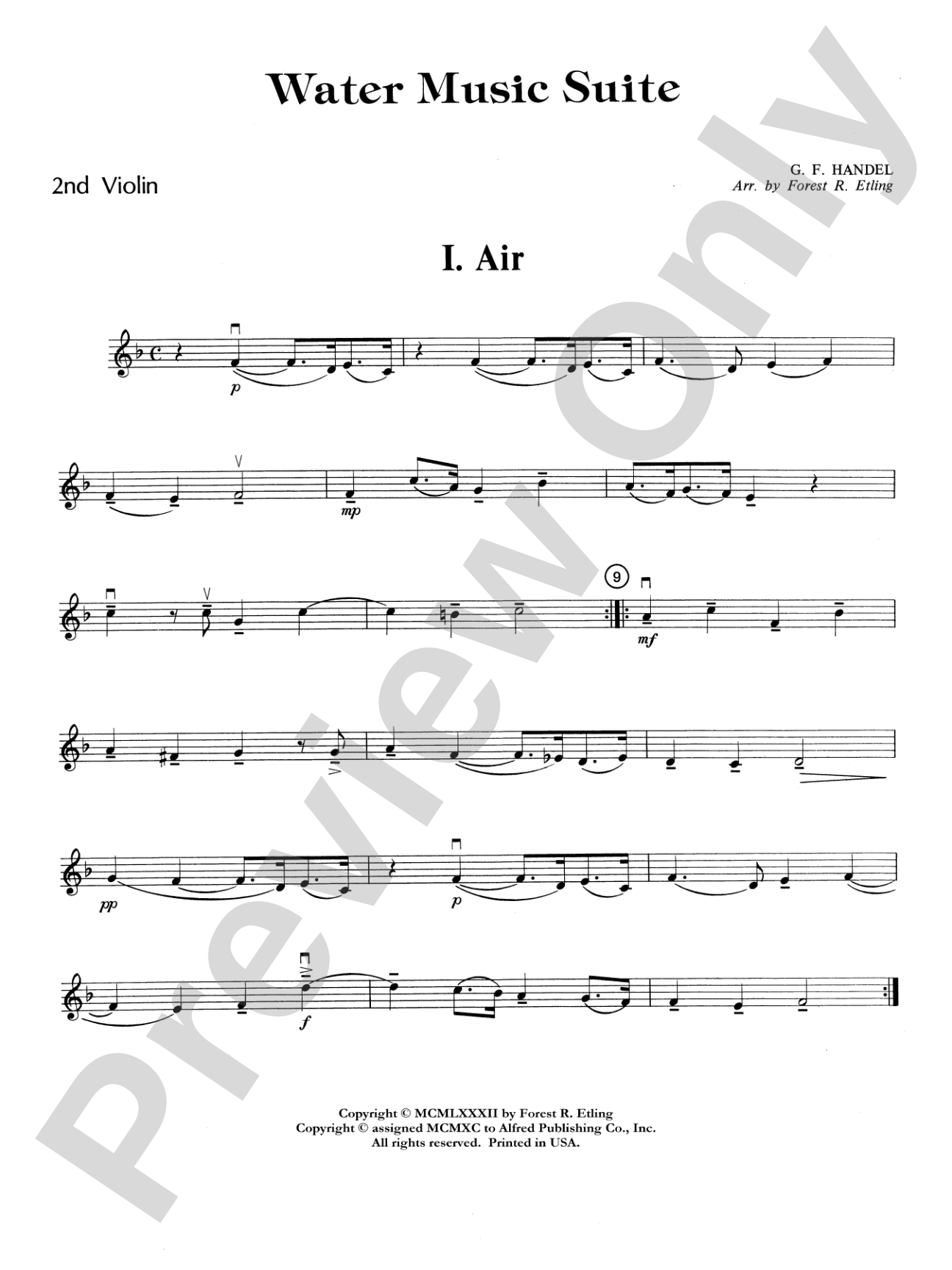 Water Music Suite: 2nd Violin