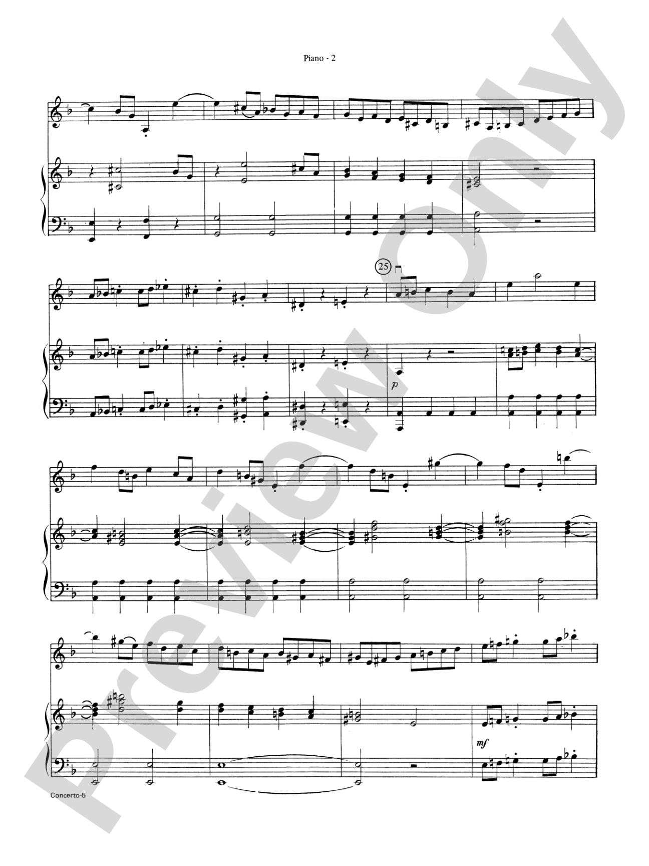 Concerto in D minor: Piano Accompaniment