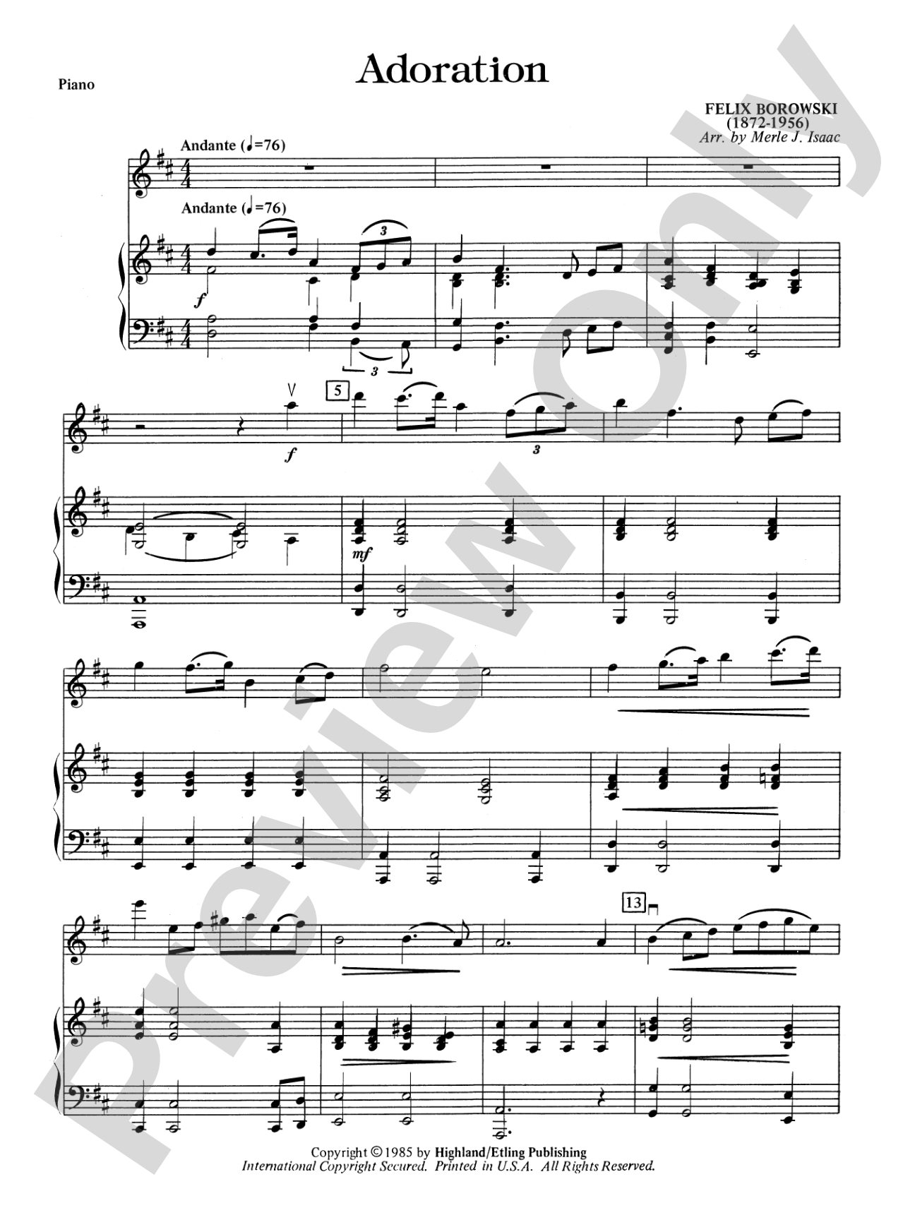 Adoration: Piano Accompaniment