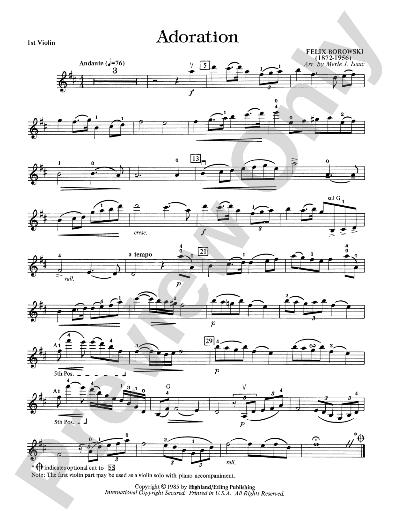 Adoration: 1st Violin