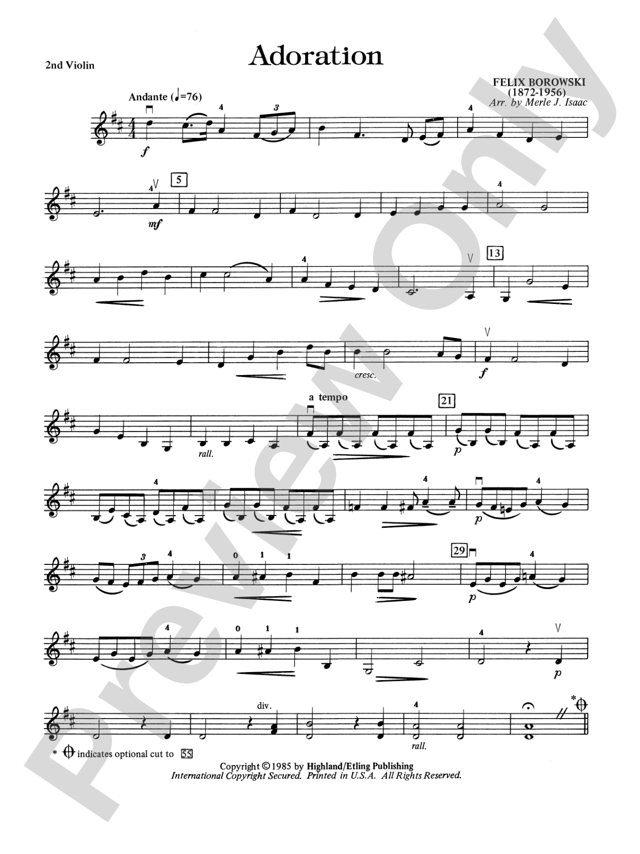 Adoration: 2nd Violin