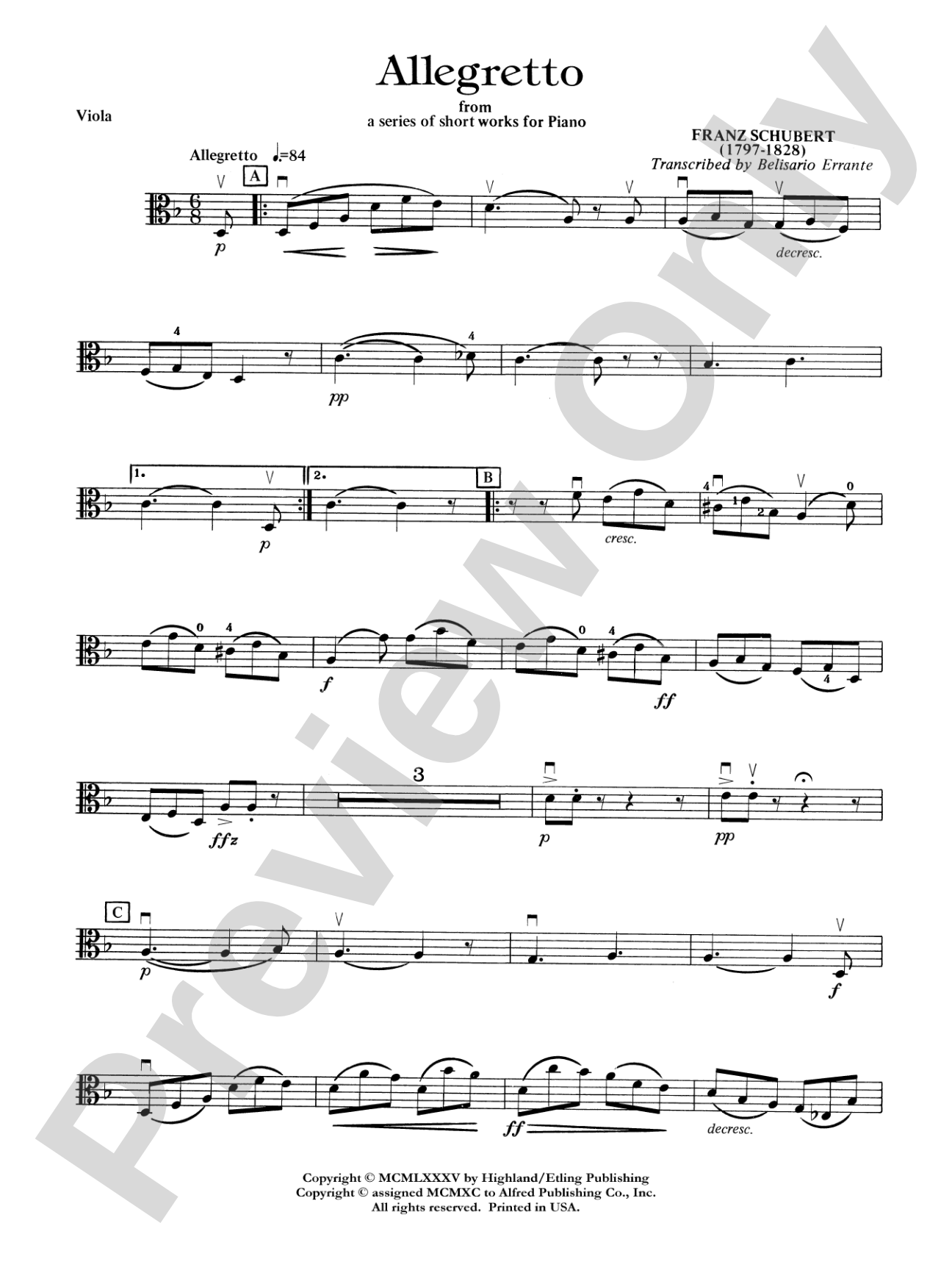 Allegretto: Viola