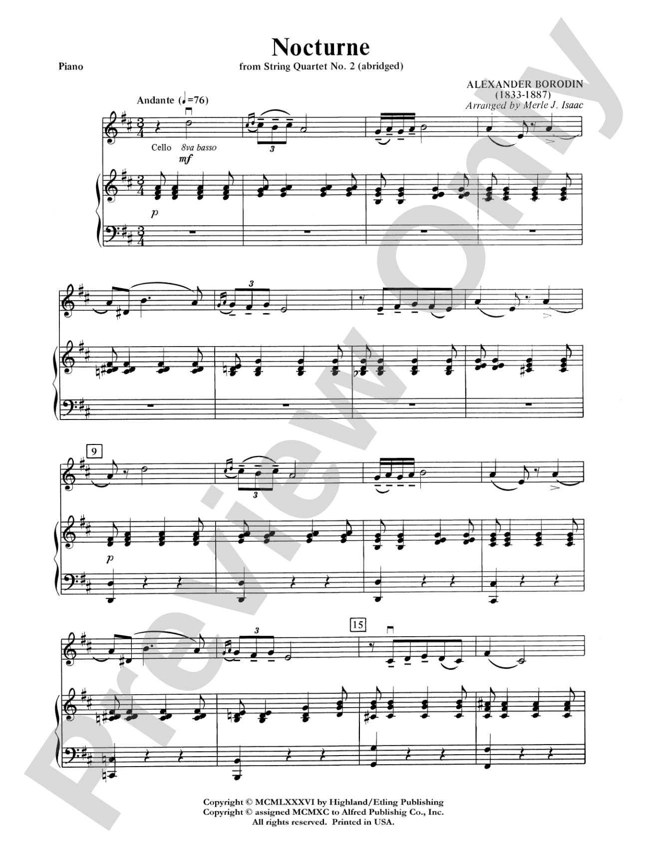 Nocturne: Piano Accompaniment