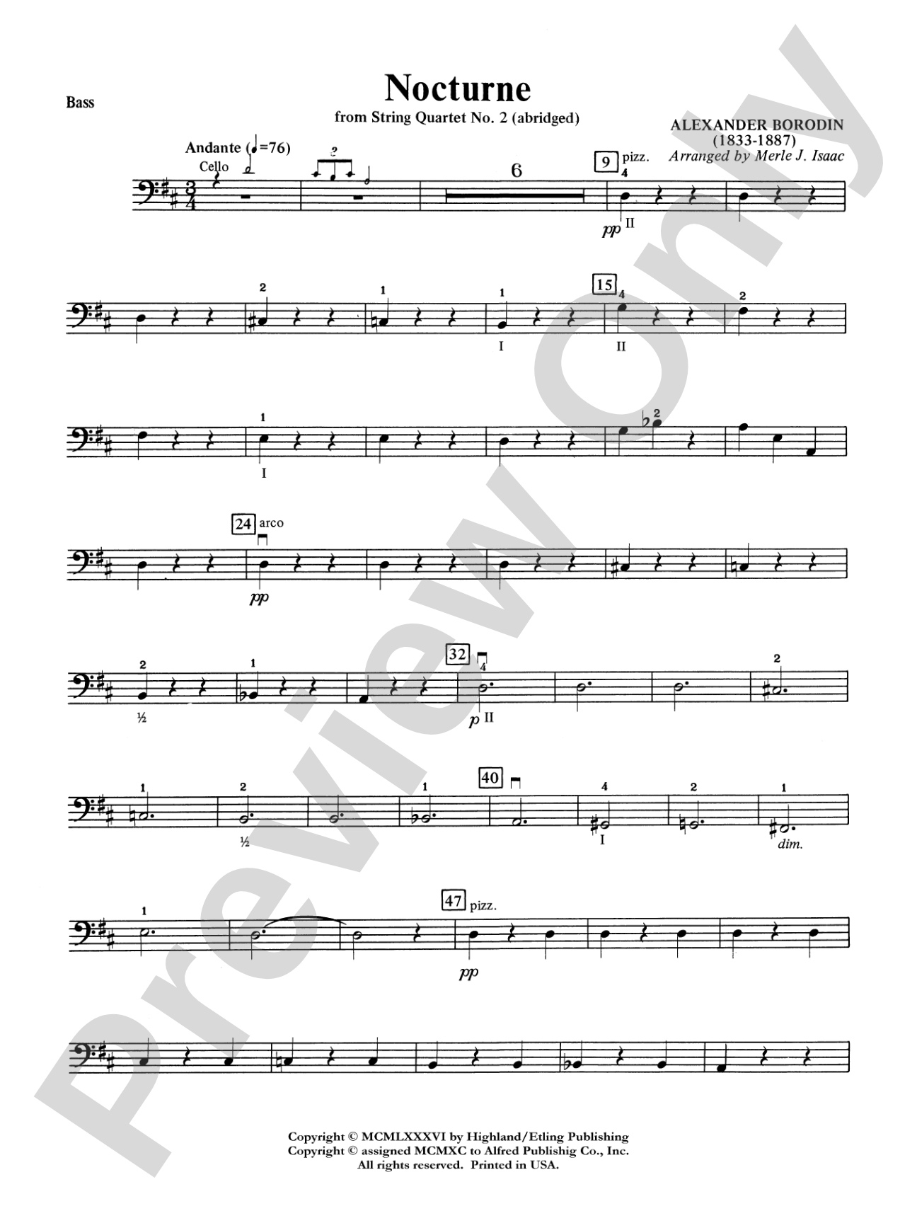 Nocturne: String Bass
