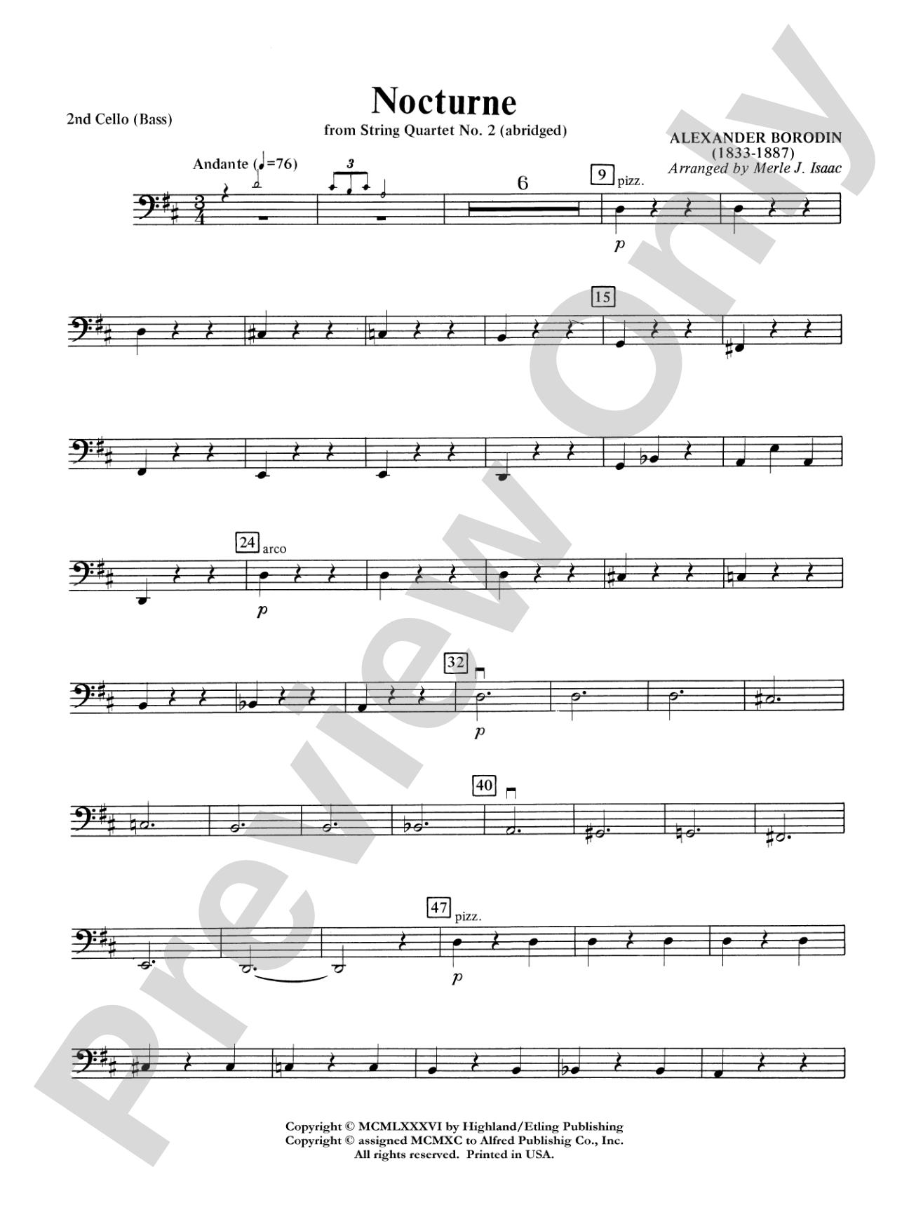 Nocturne: 2nd Cello
