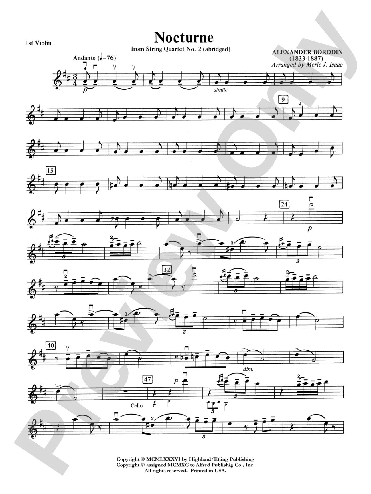 Nocturne: 1st Violin