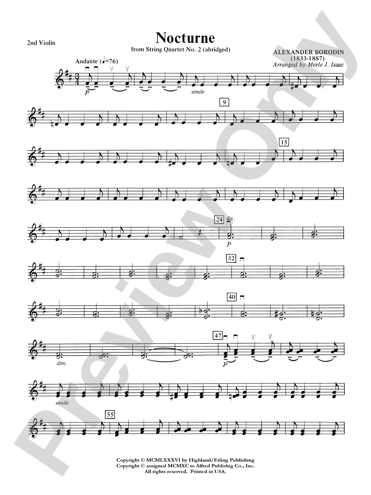 Nocturne: 2nd Violin