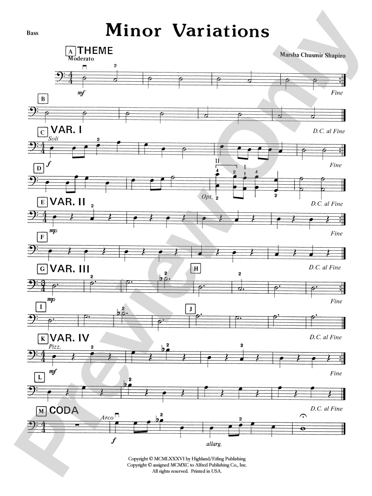 Minor Variations: String Bass
