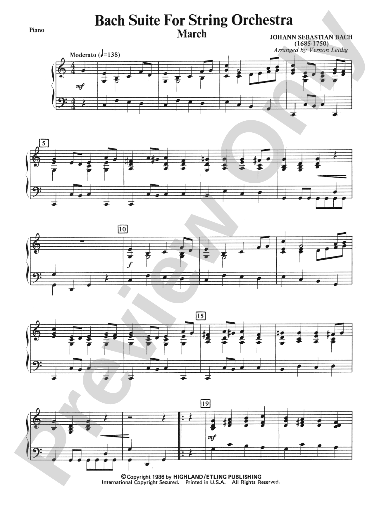Bach Suite: Piano Accompaniment