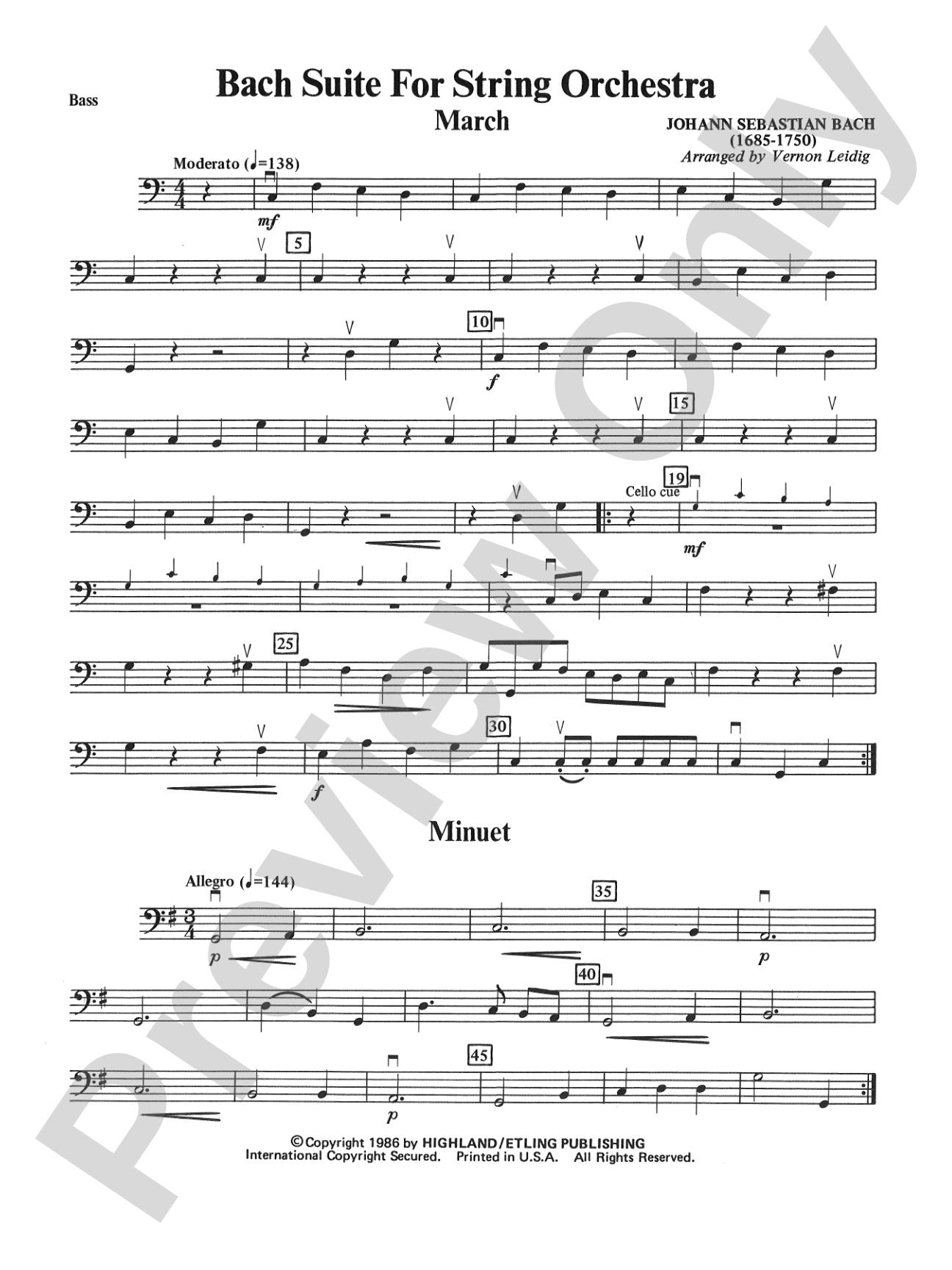 Bach Suite: String Bass