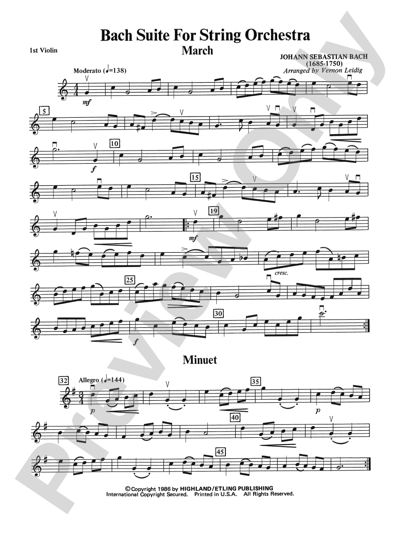 Bach Suite: 1st Violin