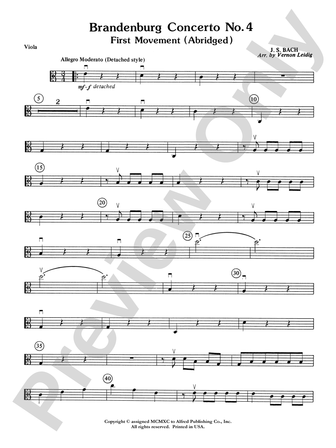 Brandenburg Concerto No. 4: Viola
