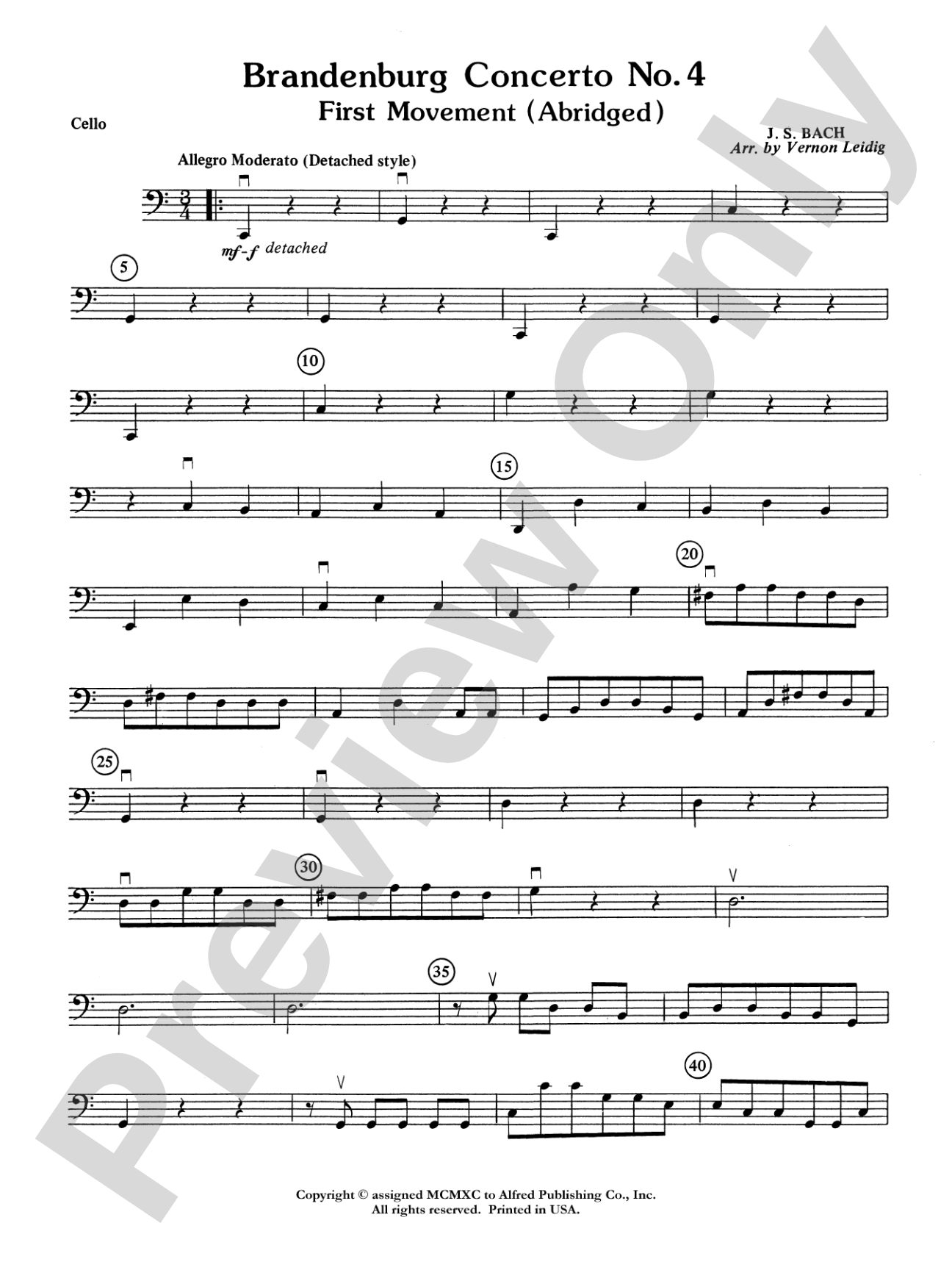 Brandenburg Concerto No. 4: Cello