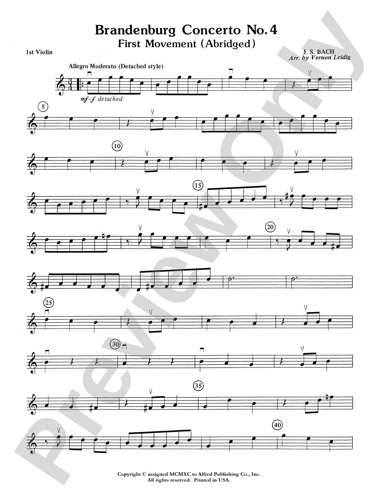 Brandenburg Concerto No. 4: 1st Violin