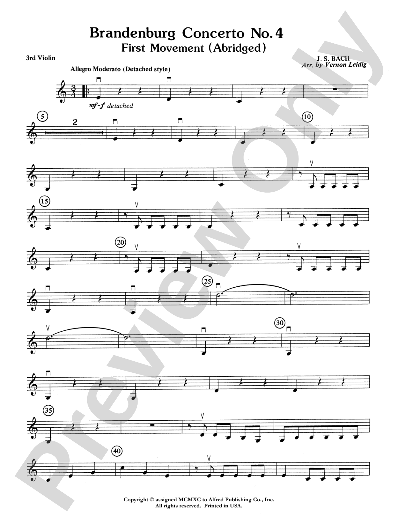 Brandenburg Concerto No. 4: 3rd Violin (Viola [TC])