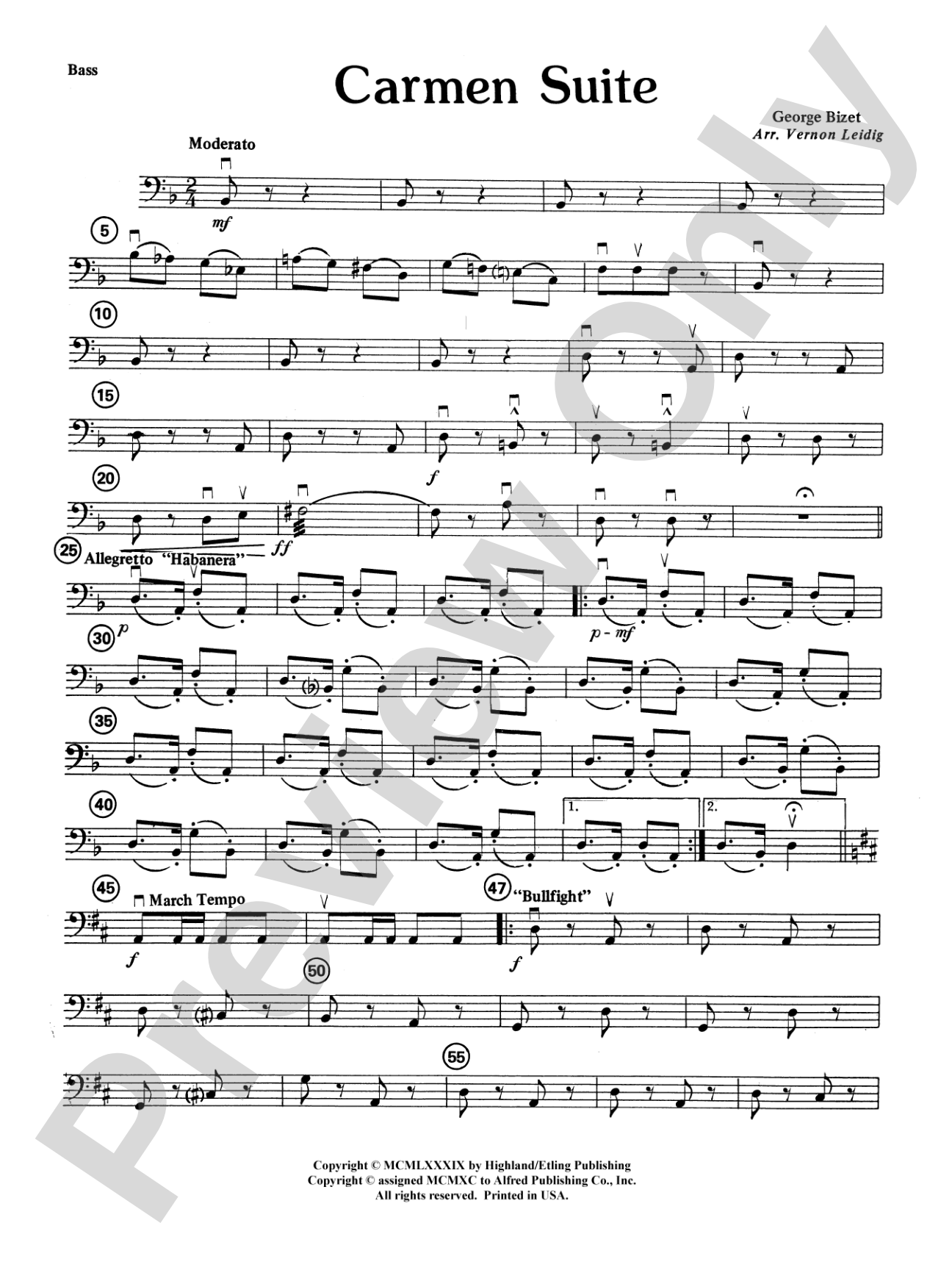 Carmen Suite: String Bass