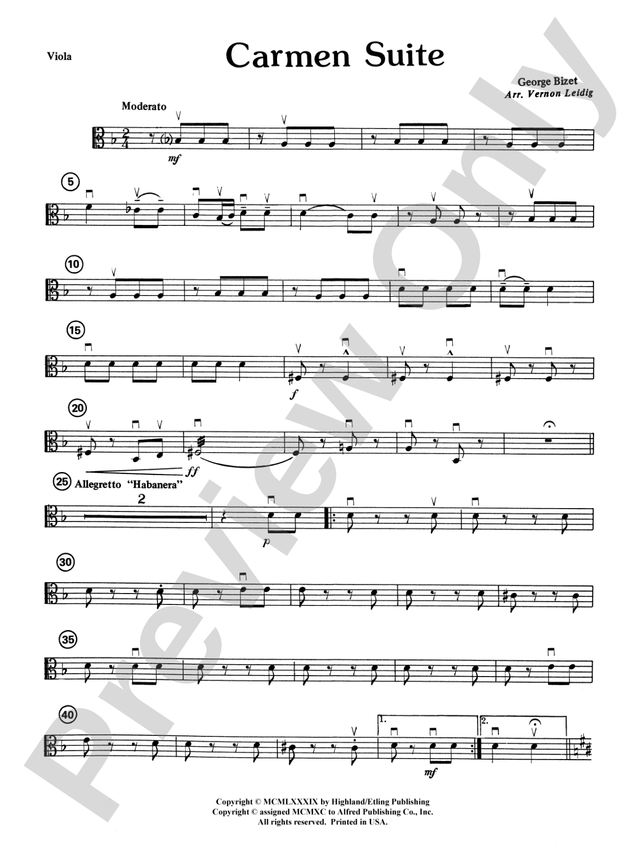 Carmen Suite: Viola