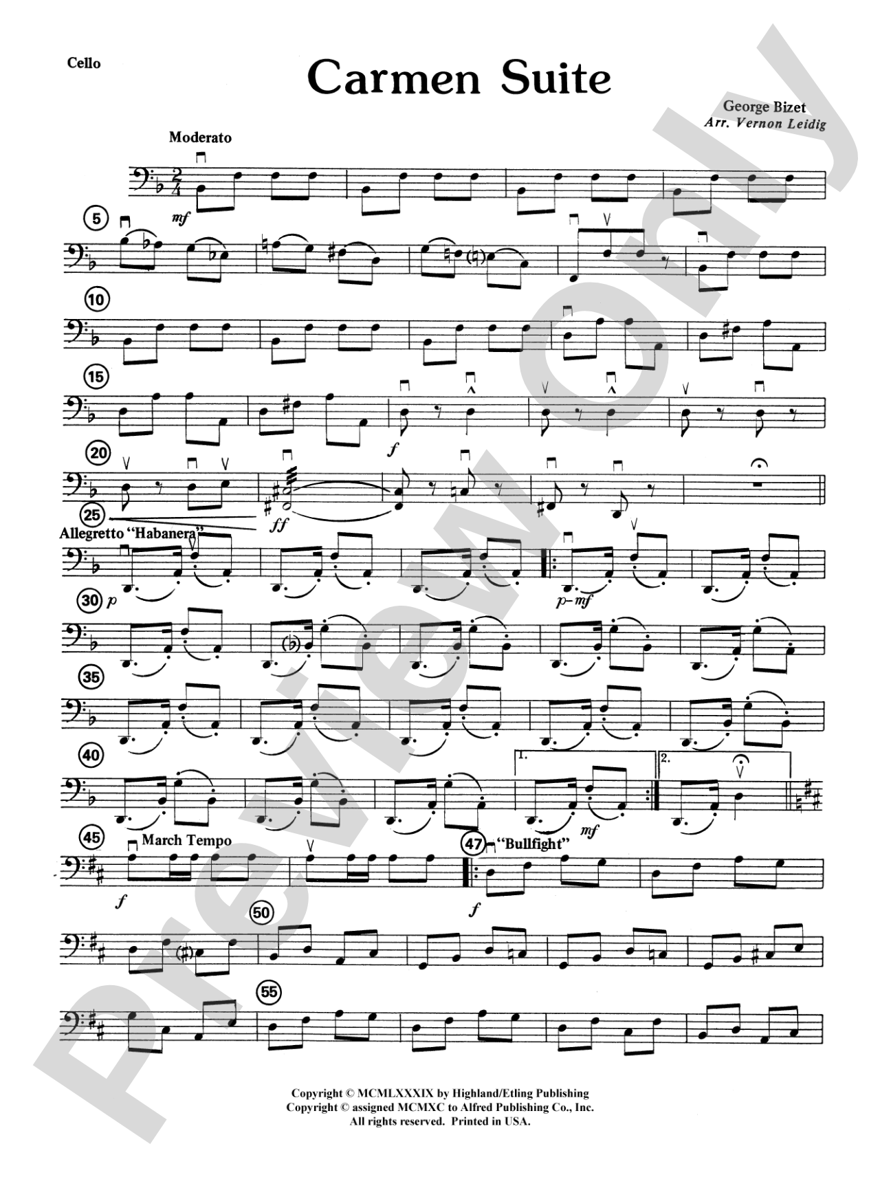 Carmen Suite: Cello
