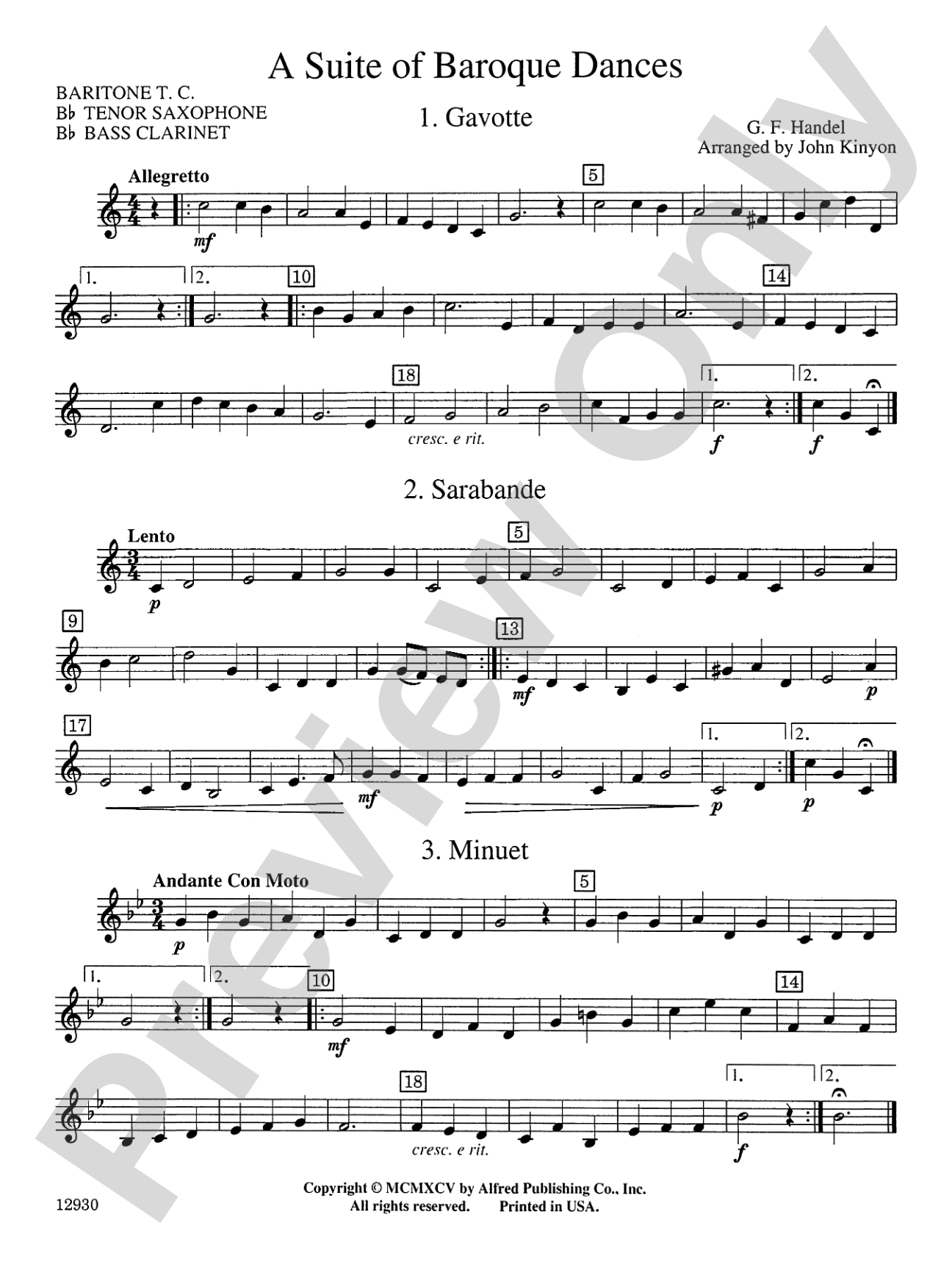 A Suite of Baroque Dances: Baritone T.C.