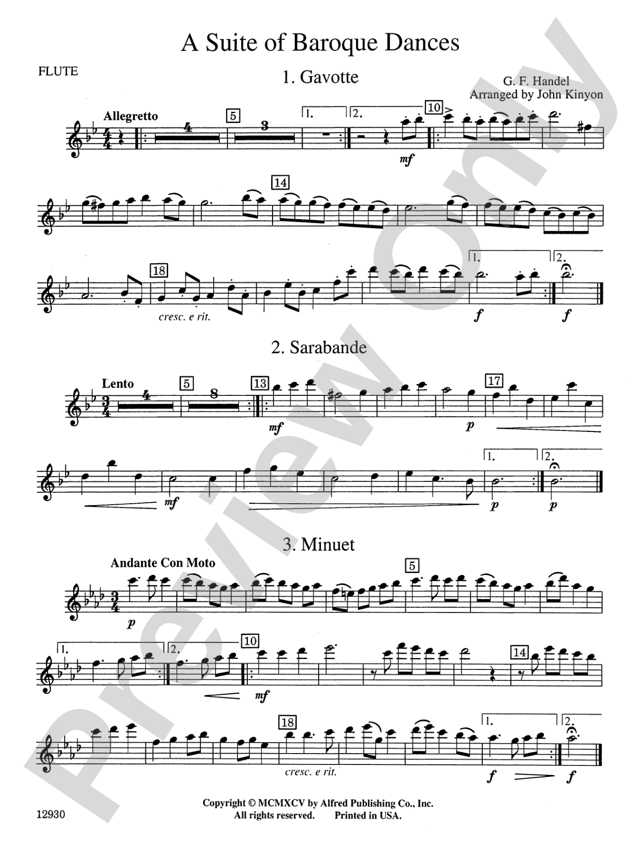 A Suite of Baroque Dances: Flute