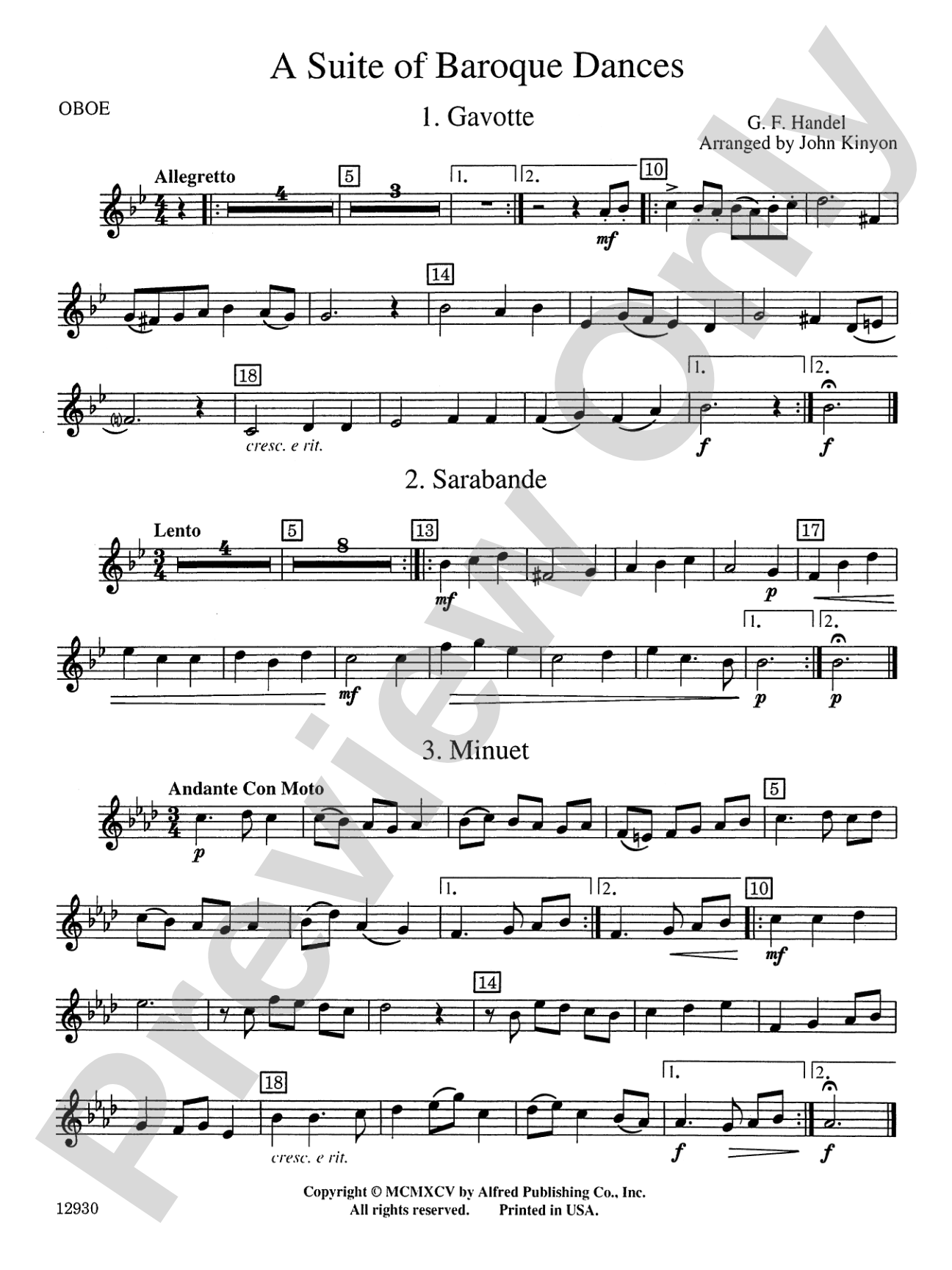 A Suite of Baroque Dances: Oboe