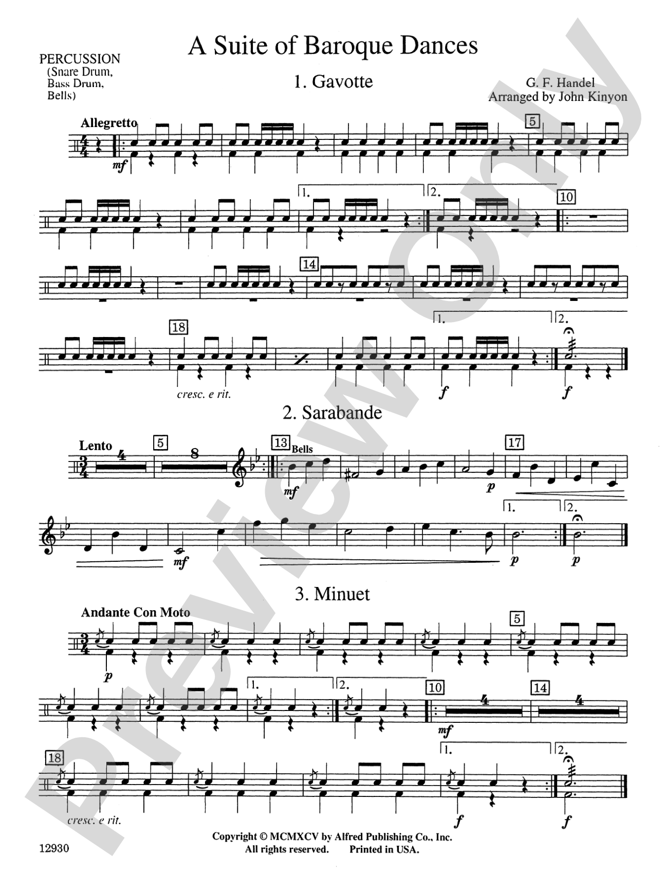 A Suite of Baroque Dances: 1st Percussion