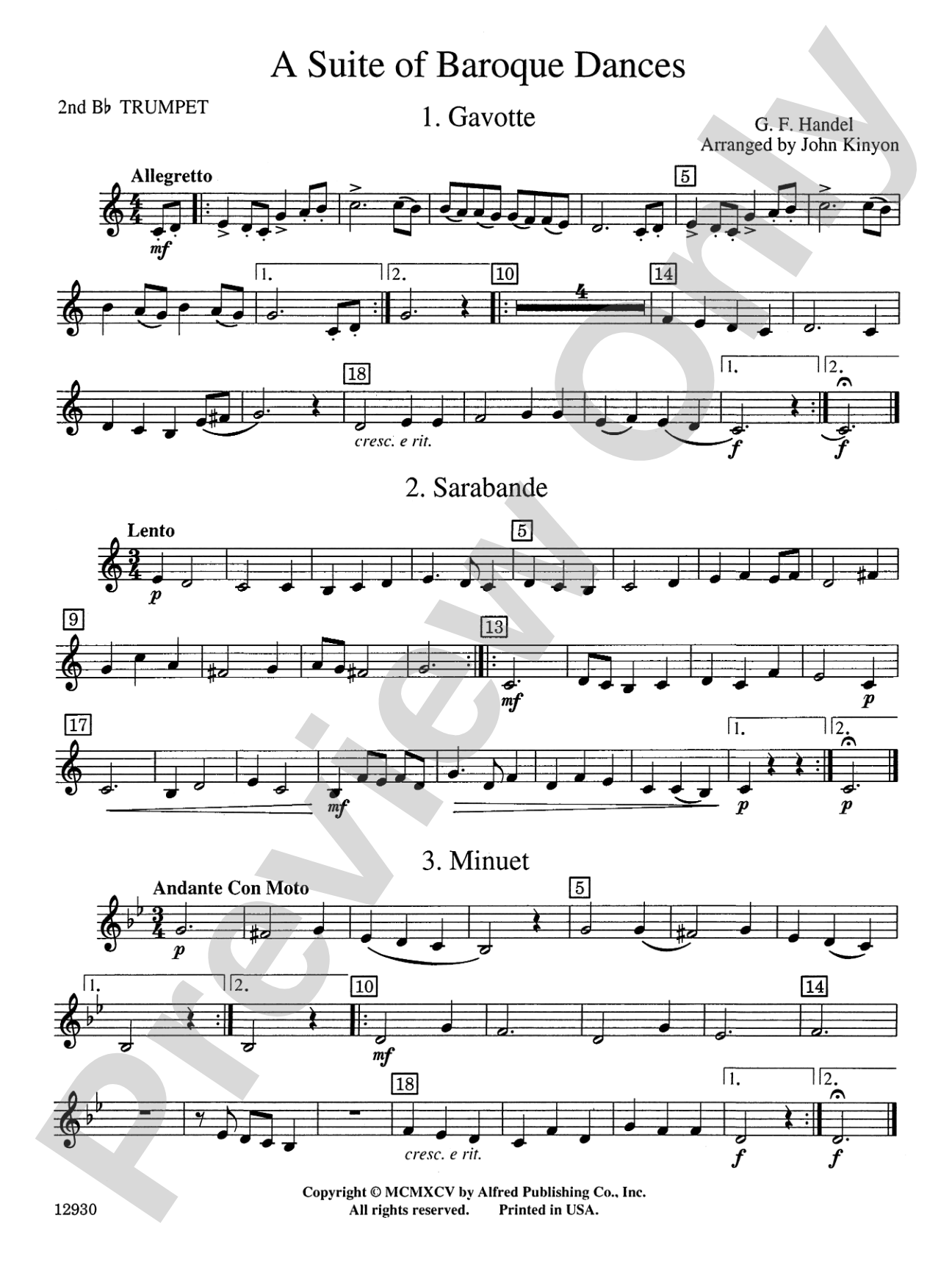 A Suite of Baroque Dances: 2nd B-flat Trumpet