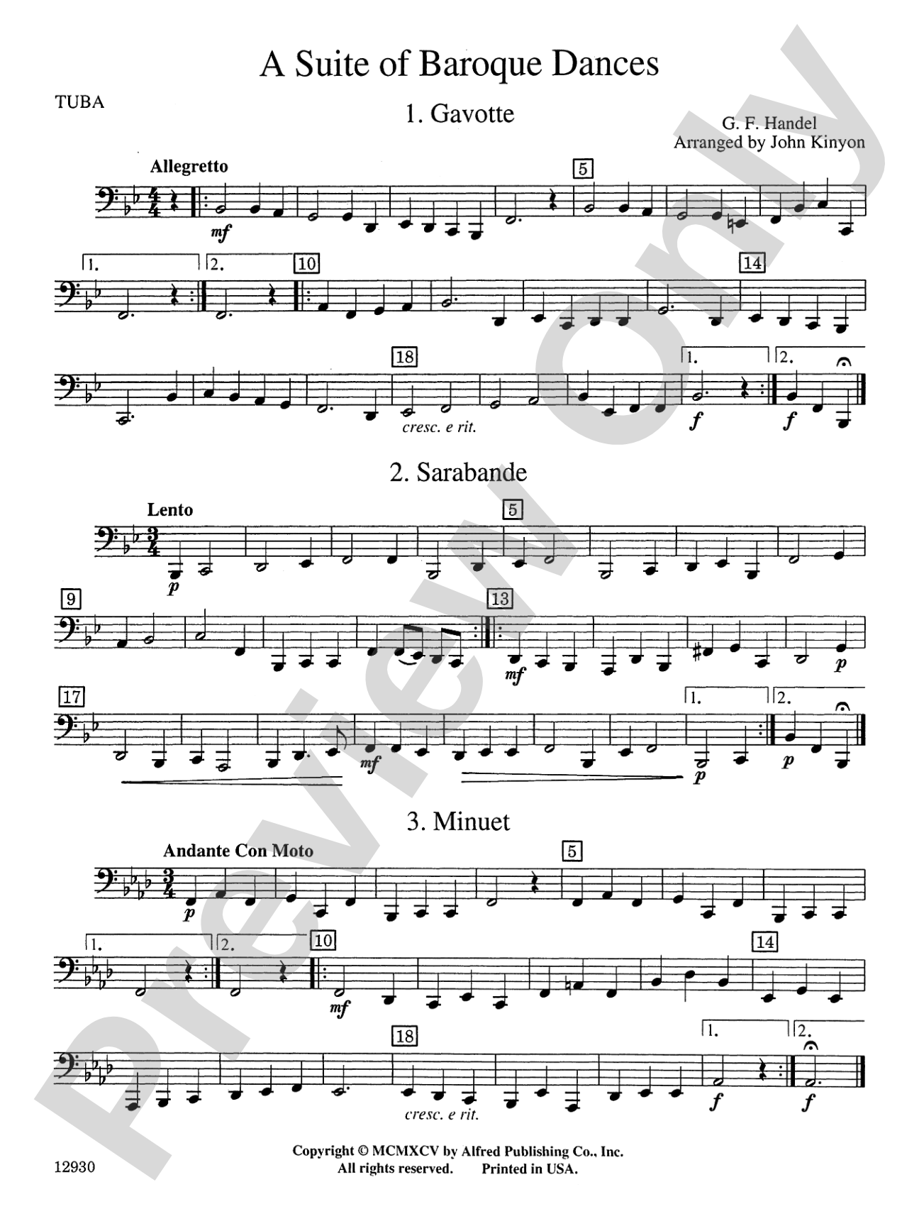 A Suite of Baroque Dances: Tuba