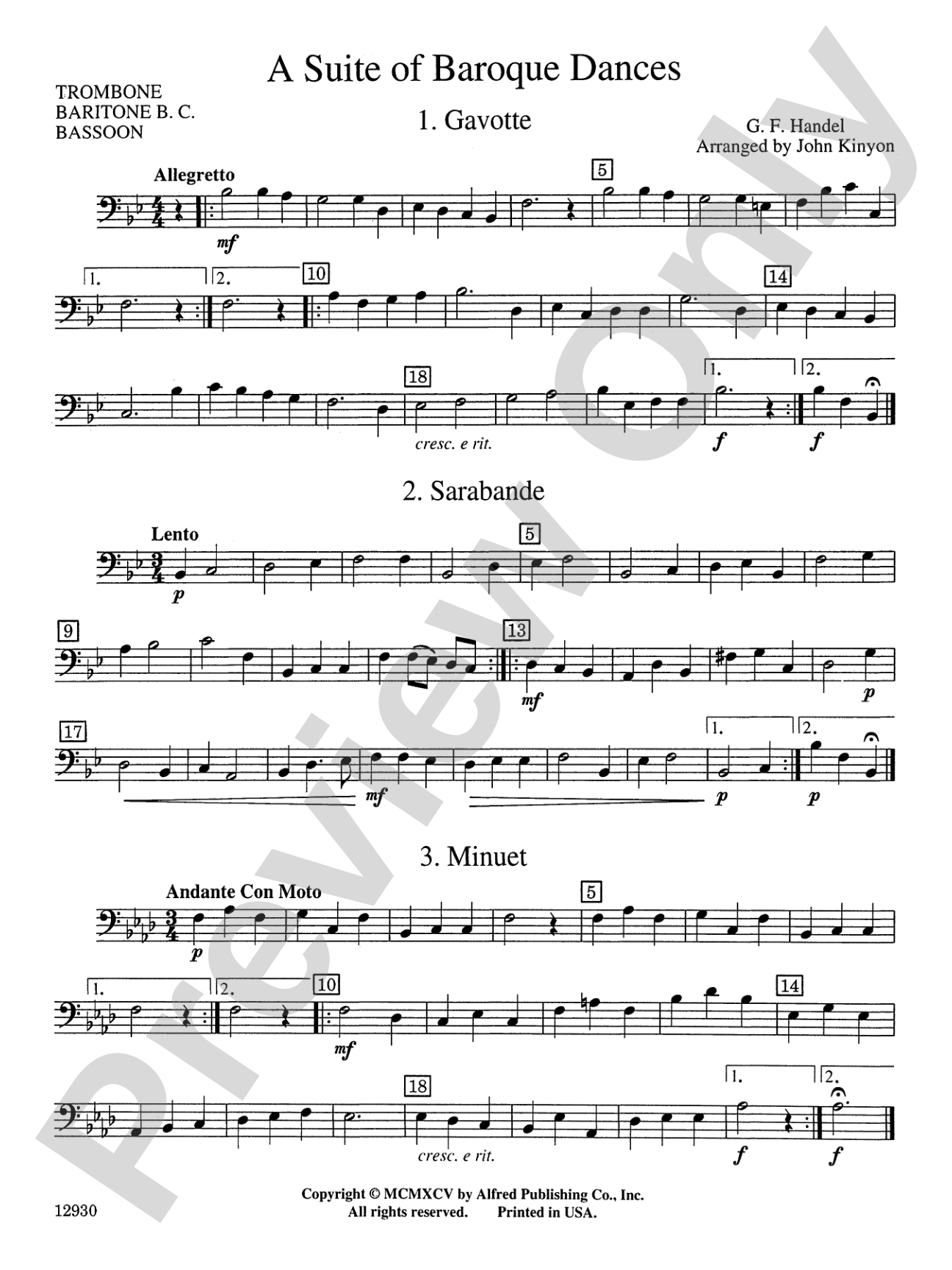 A Suite of Baroque Dances: 1st Trombone
