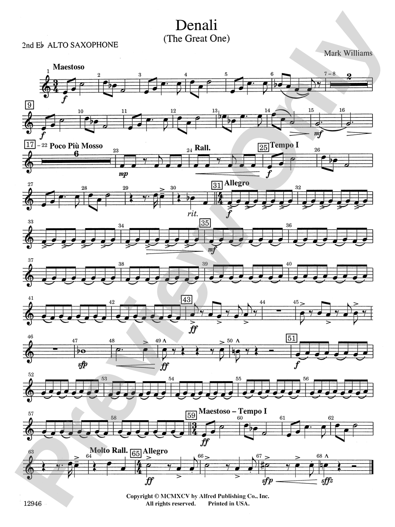 Denali (The Great One): 2nd E-flat Alto Saxophone