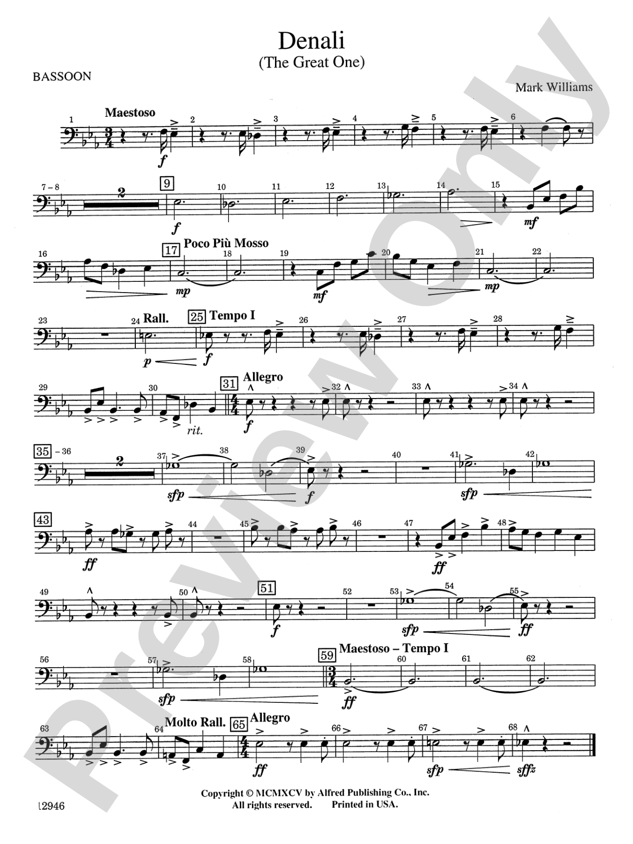 Denali (The Great One): Bassoon