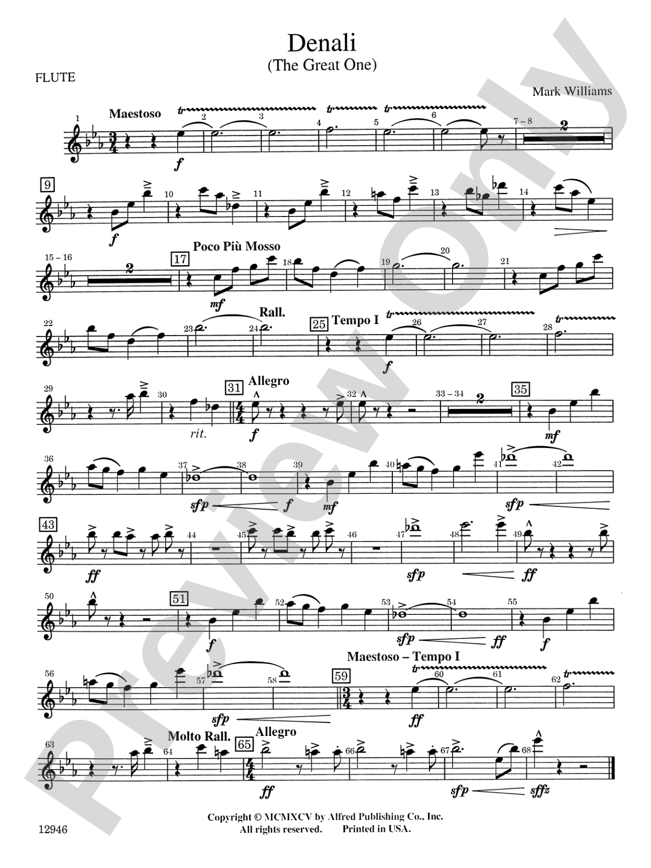 Denali (The Great One): Flute