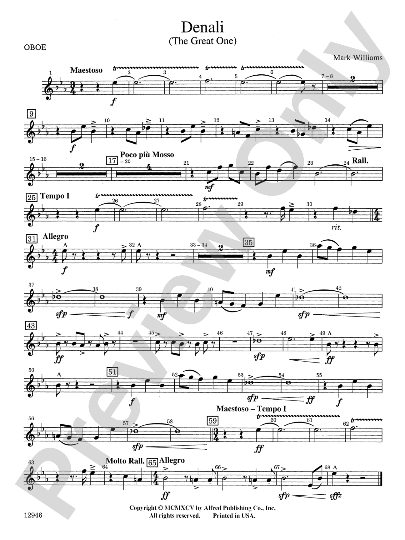 Denali (The Great One): Oboe