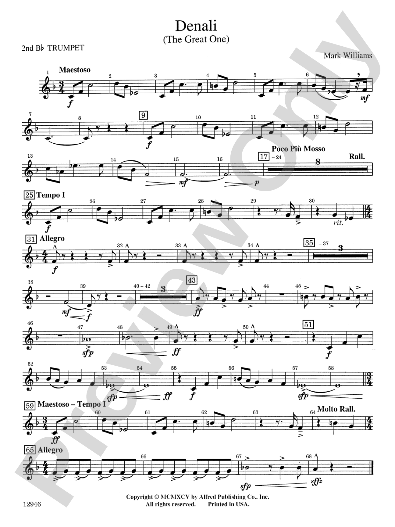 Denali (The Great One): 2nd B-flat Trumpet