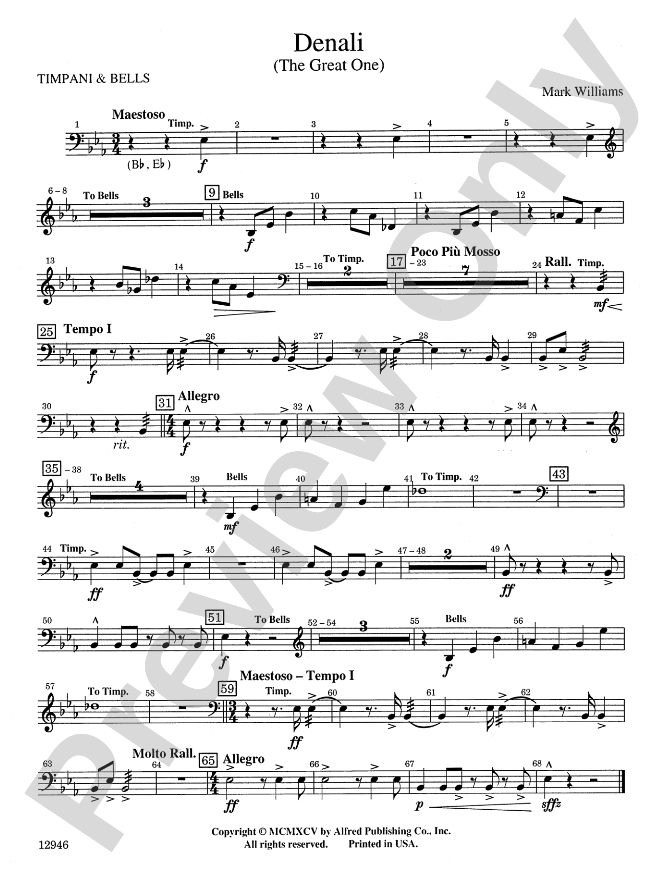Denali (The Great One): Timpani