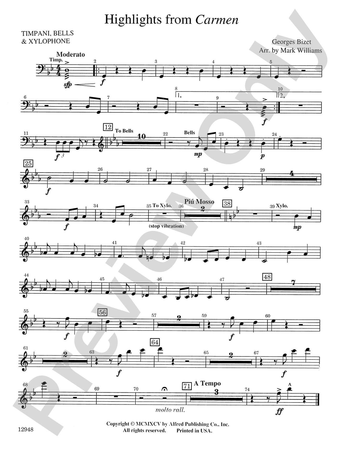 Highlights from Carmen: Timpani