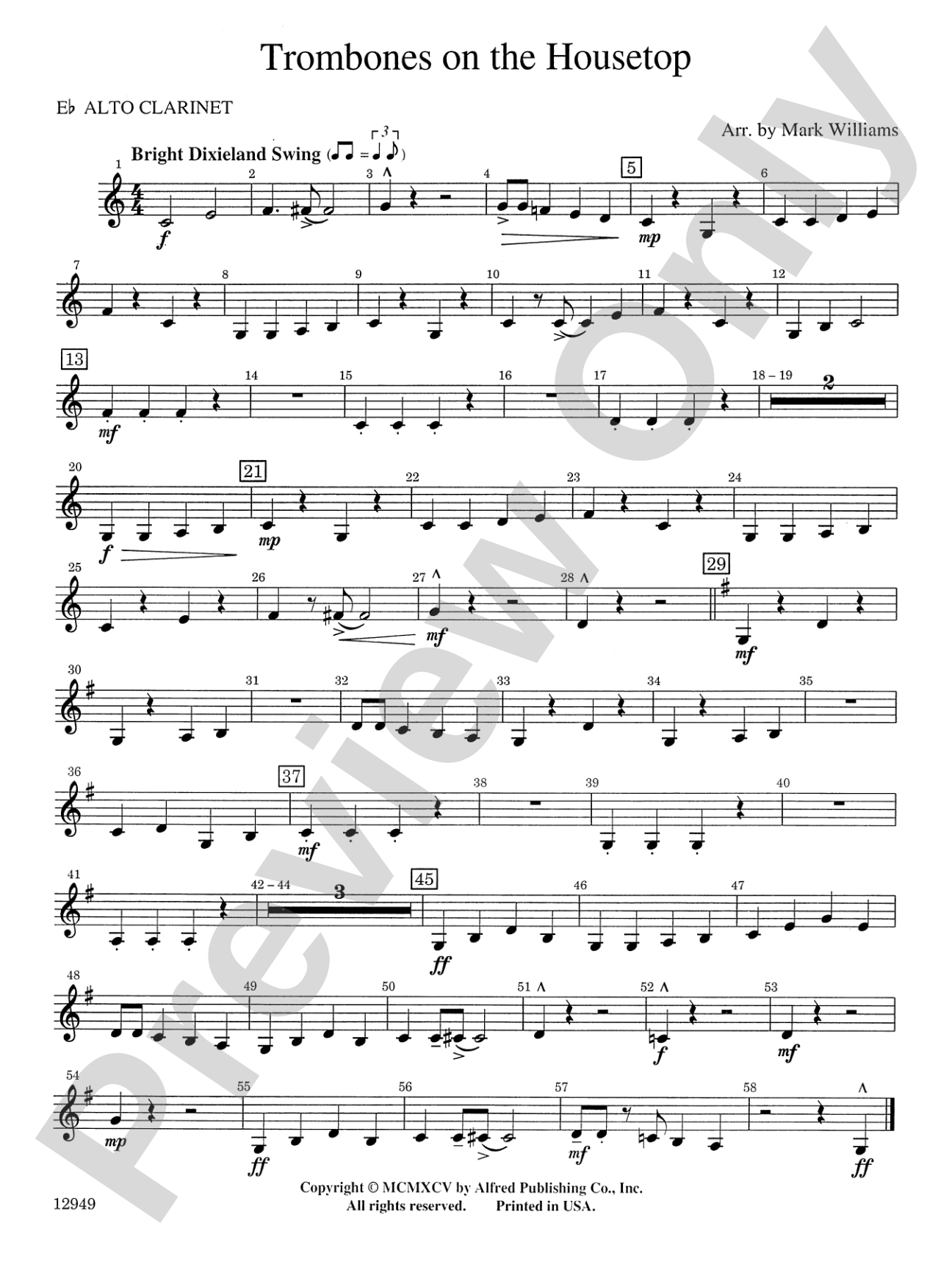 Trombones on the Housetop: E-flat Alto Clarinet