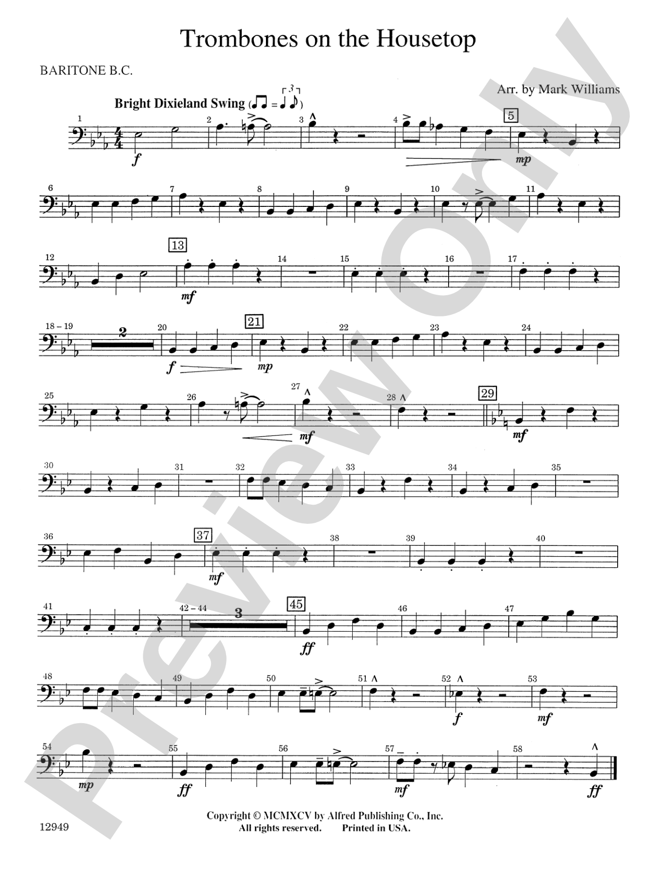 Trombones on the Housetop: Baritone B.C.