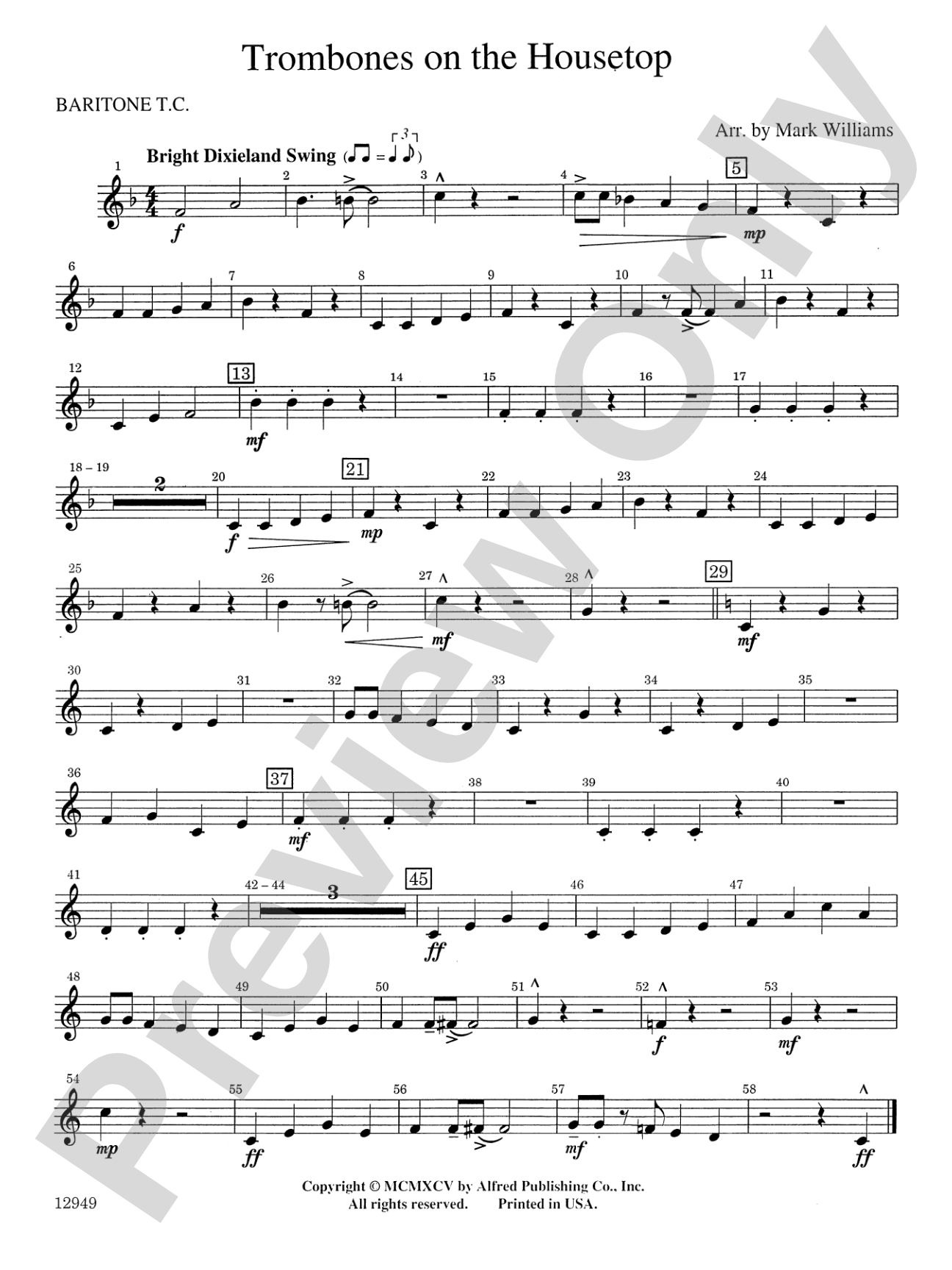 Trombones on the Housetop: Baritone T.C.